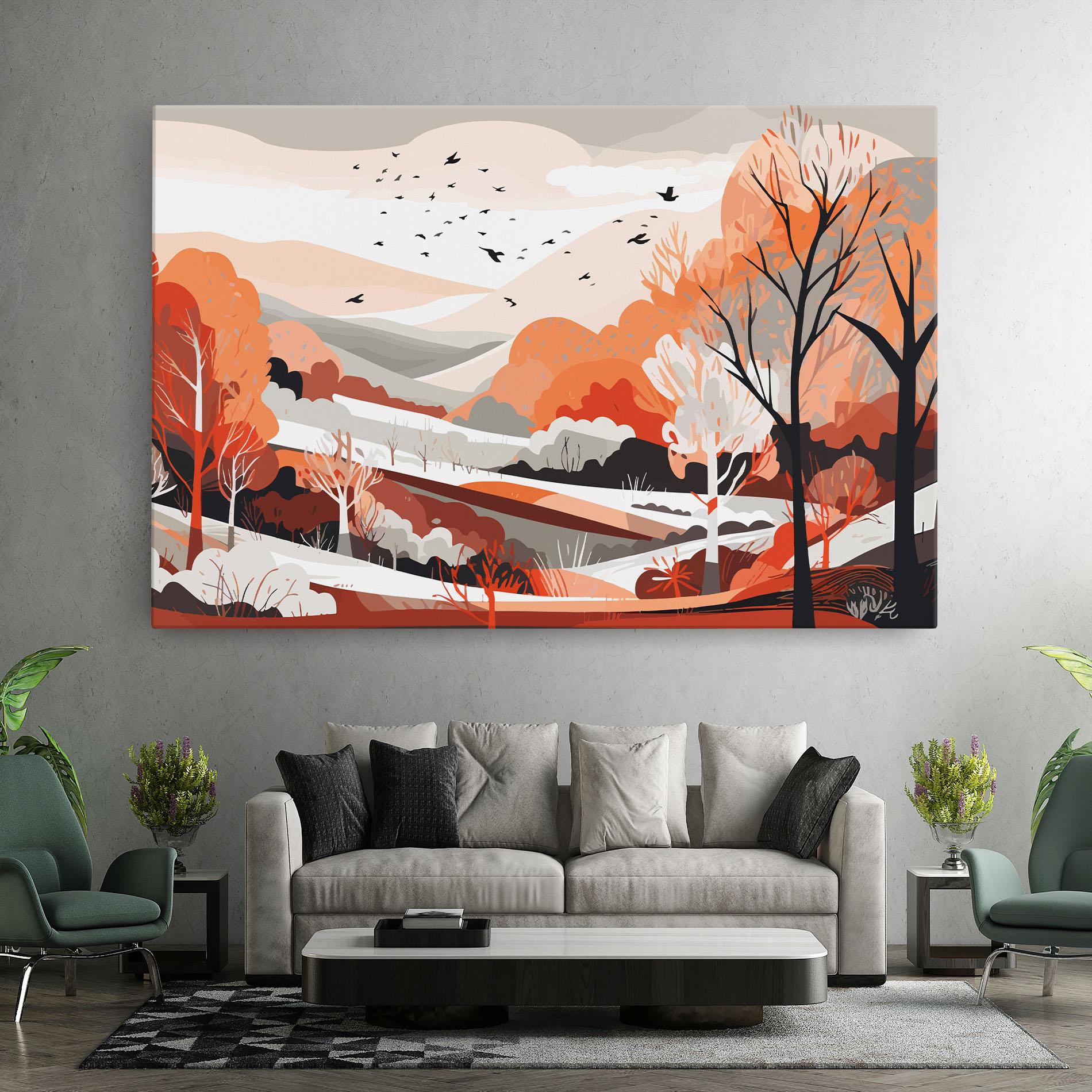 Tablou Canvas Grey Orange Autumn mockup 7