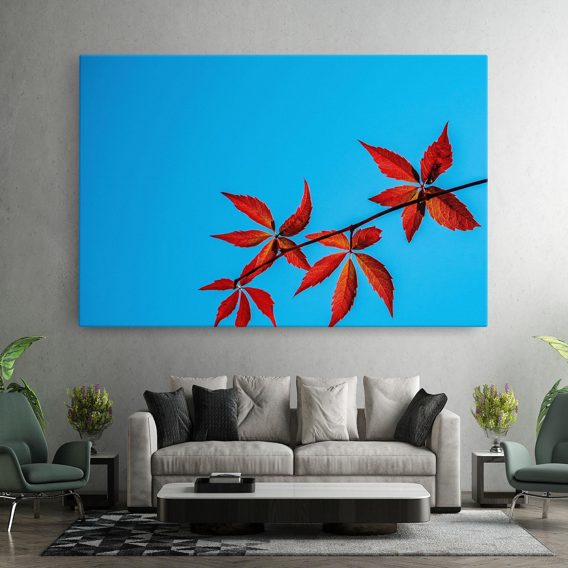Tablou Canvas Red Small Leaves mockup 7