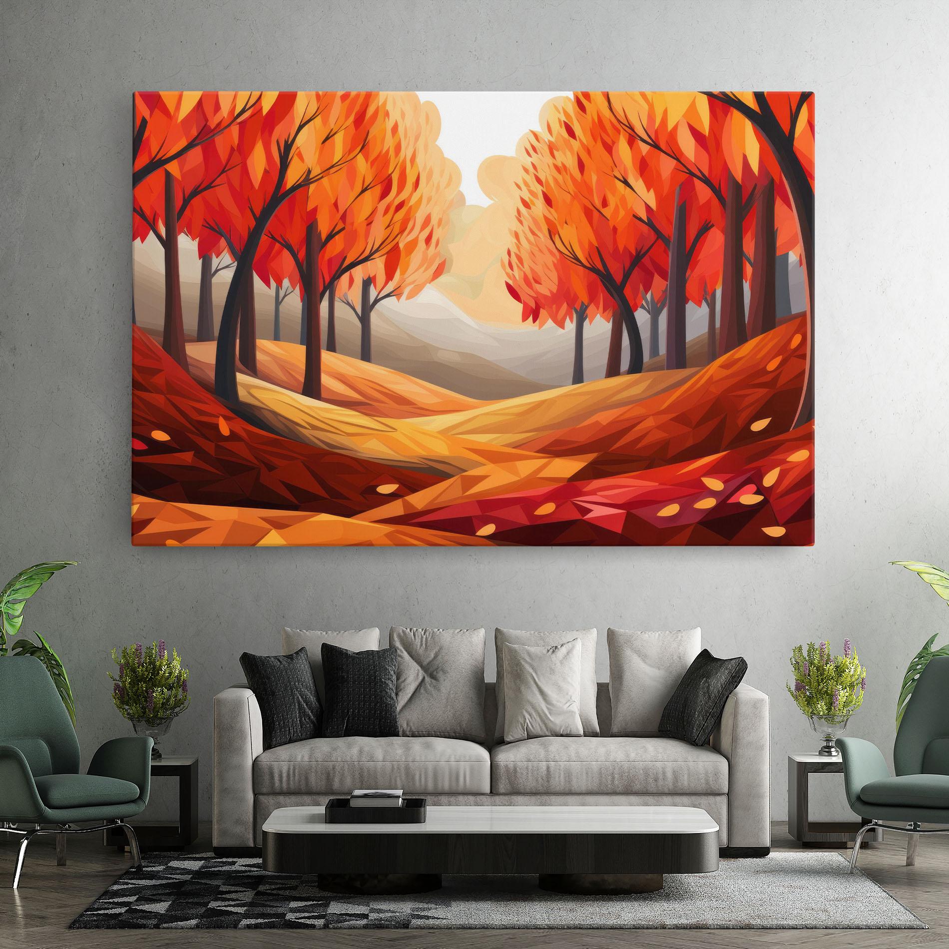 Tablou Canvas Red Trees Art mockup 7