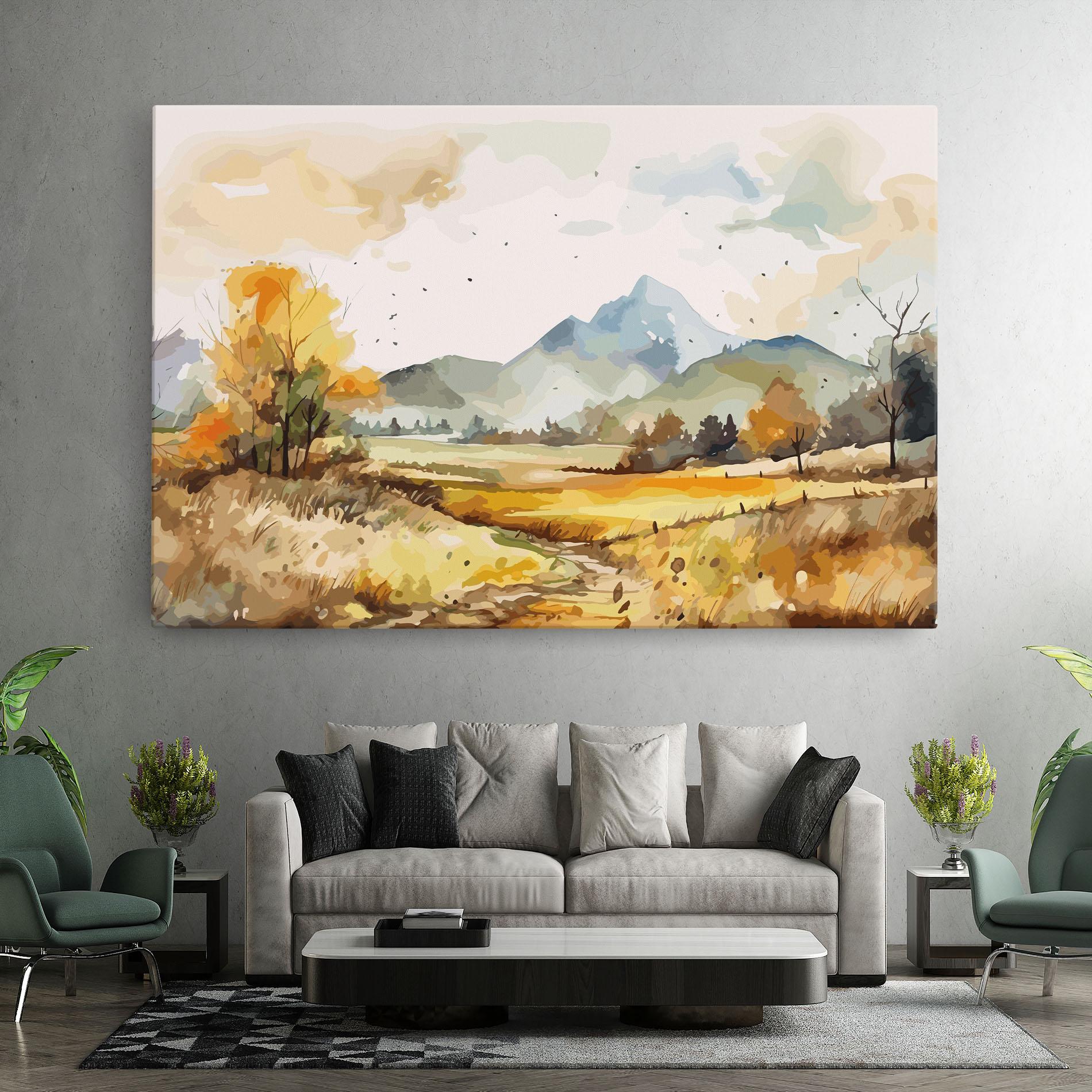 Tablou Canvas Yellow Blue Autumn mockup 7