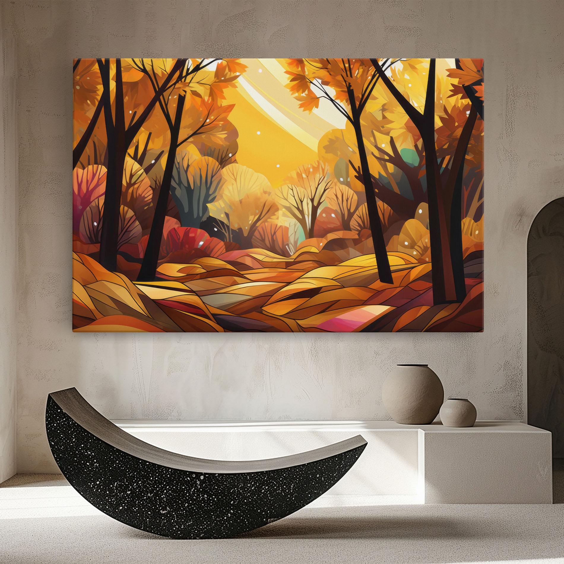 Tablou Canvas Autumn Forest Art mockup 8