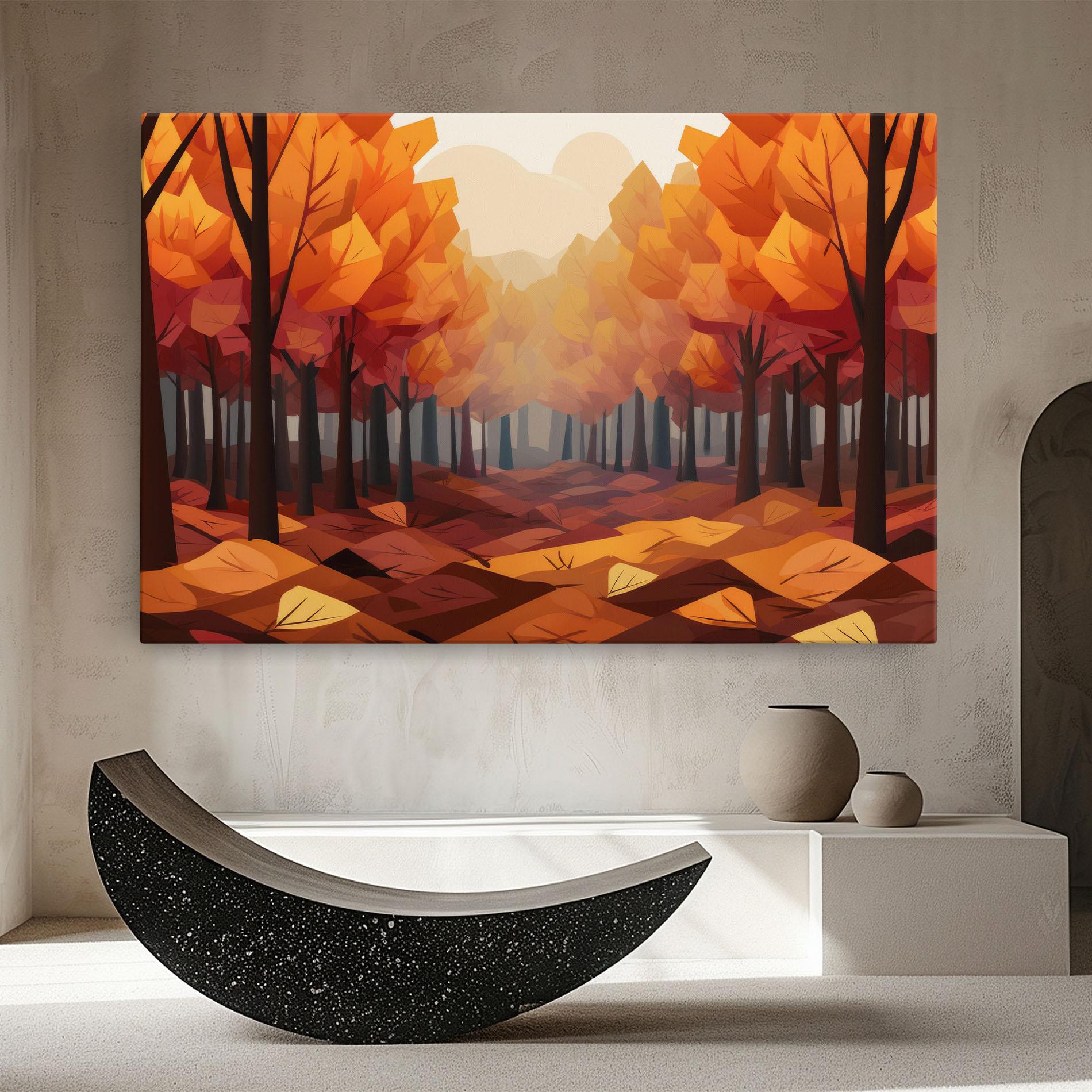 Tablou Canvas Autumn Forest View mockup 8