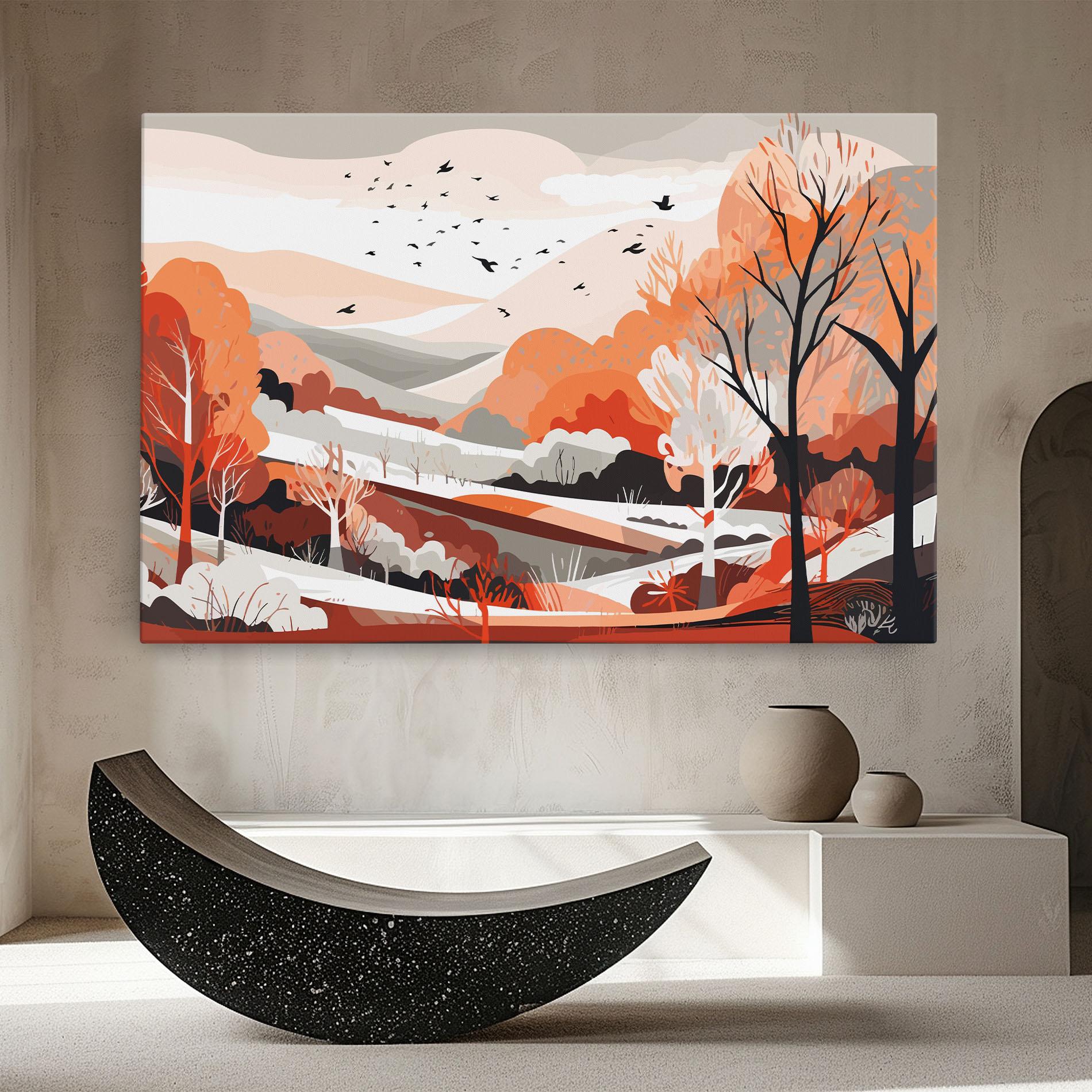 Tablou Canvas Grey Orange Autumn mockup 8