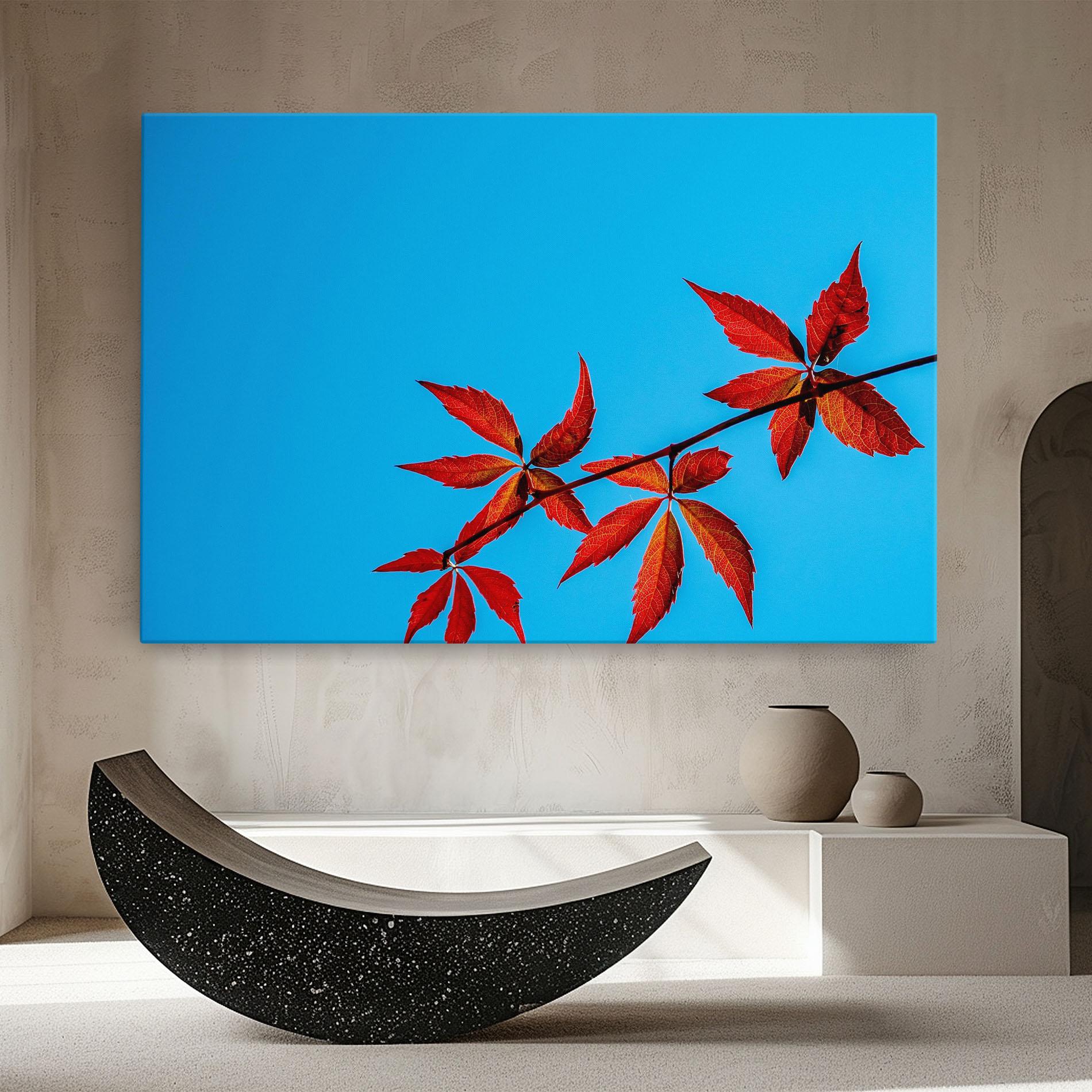 Tablou Canvas Red Small Leaves mockup 8