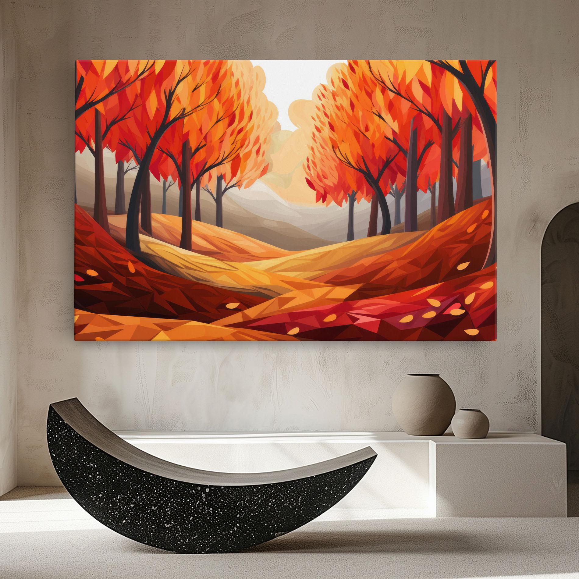 Tablou Canvas Red Trees Art mockup 8