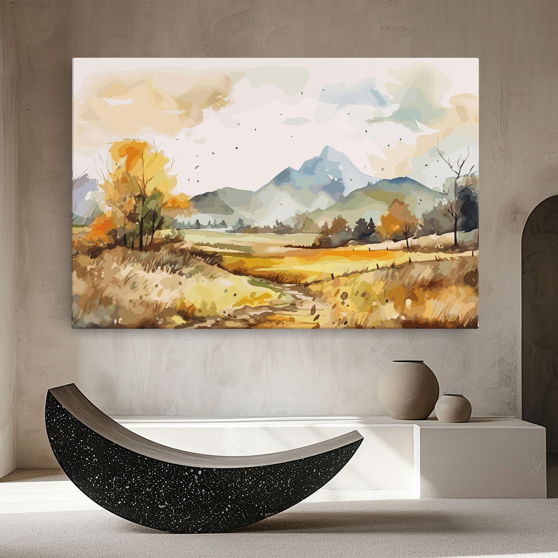 Tablou Canvas Yellow Blue Autumn mockup 8