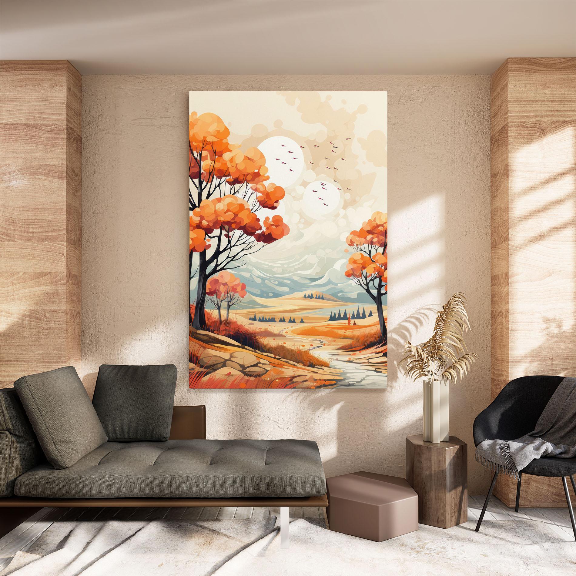 Tablou Canvas Autumn Tree Painting mockup 8