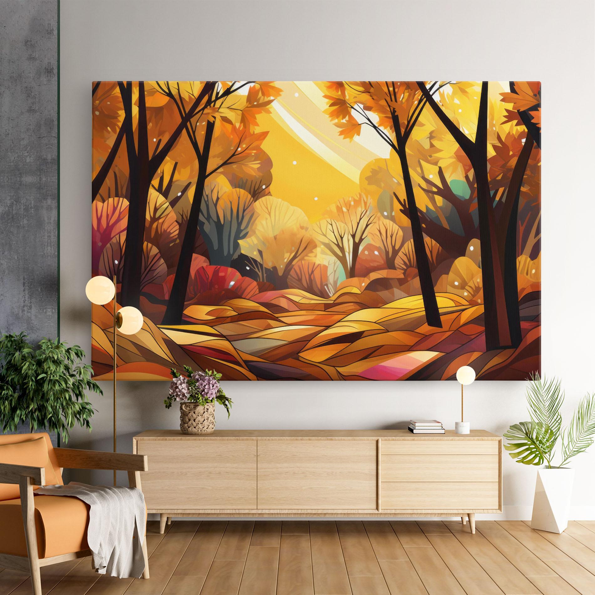 Tablou Canvas Autumn Forest Art mockup 9