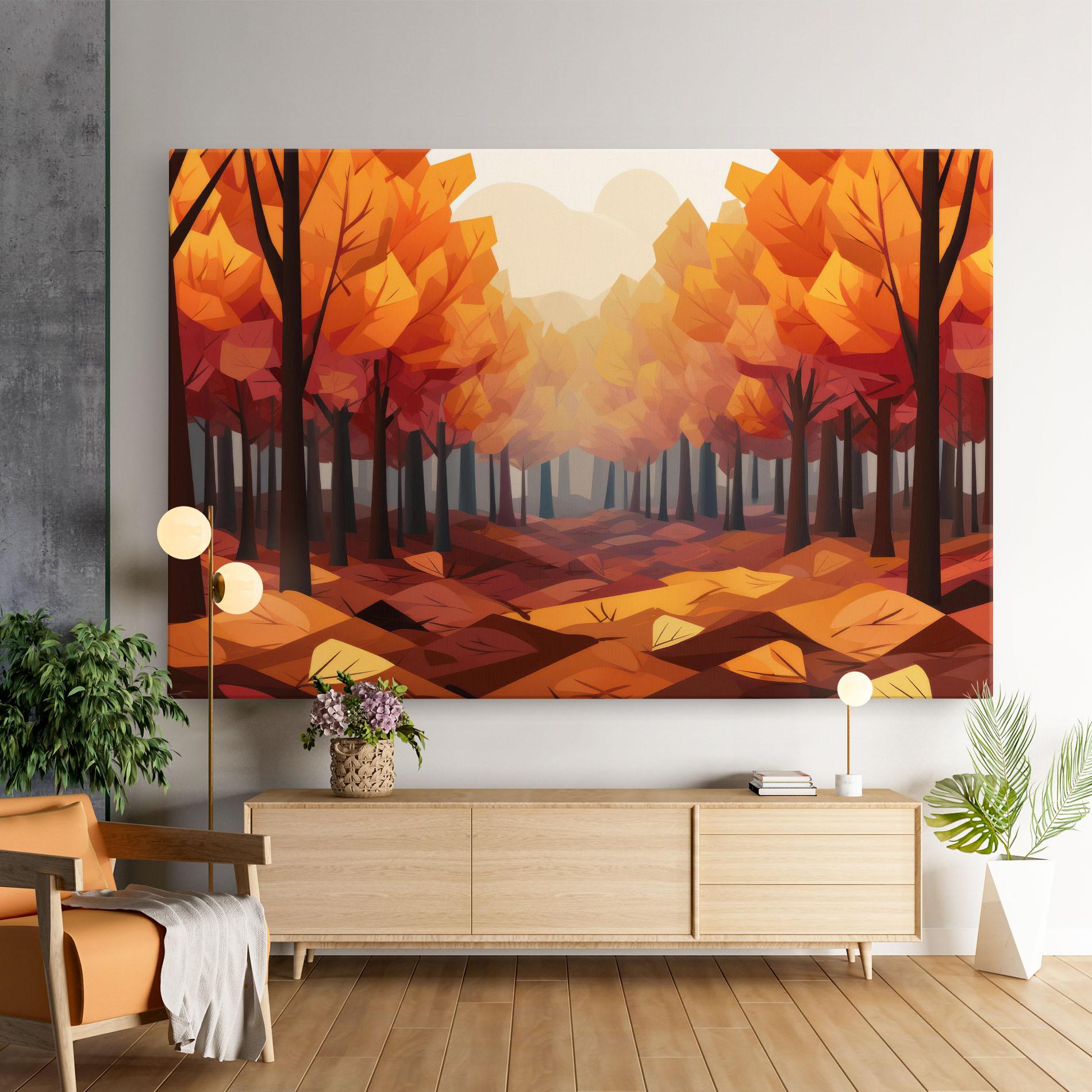 Tablou Canvas Autumn Forest View mockup 9