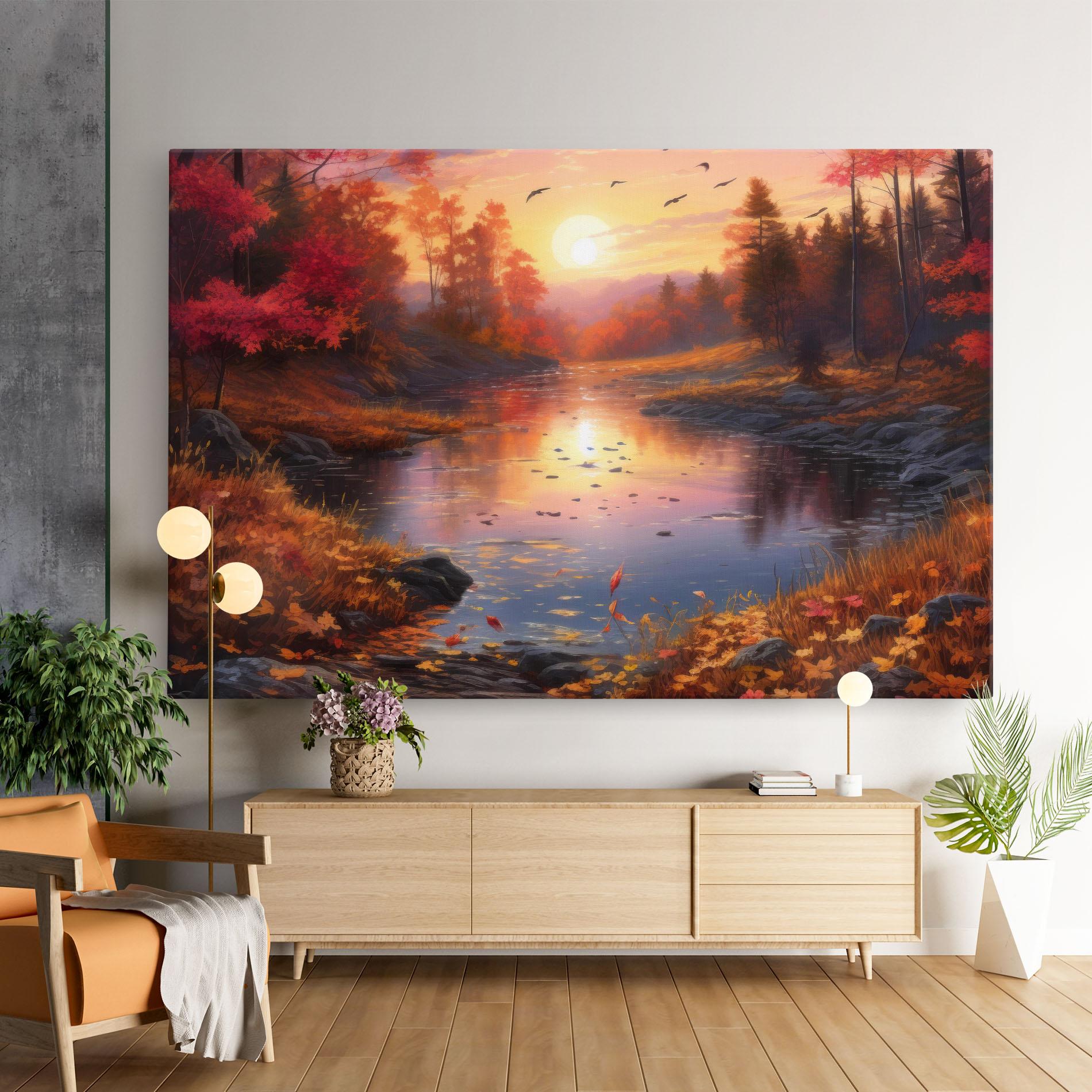 Tablou Canvas Autumn Sunset mockup 9