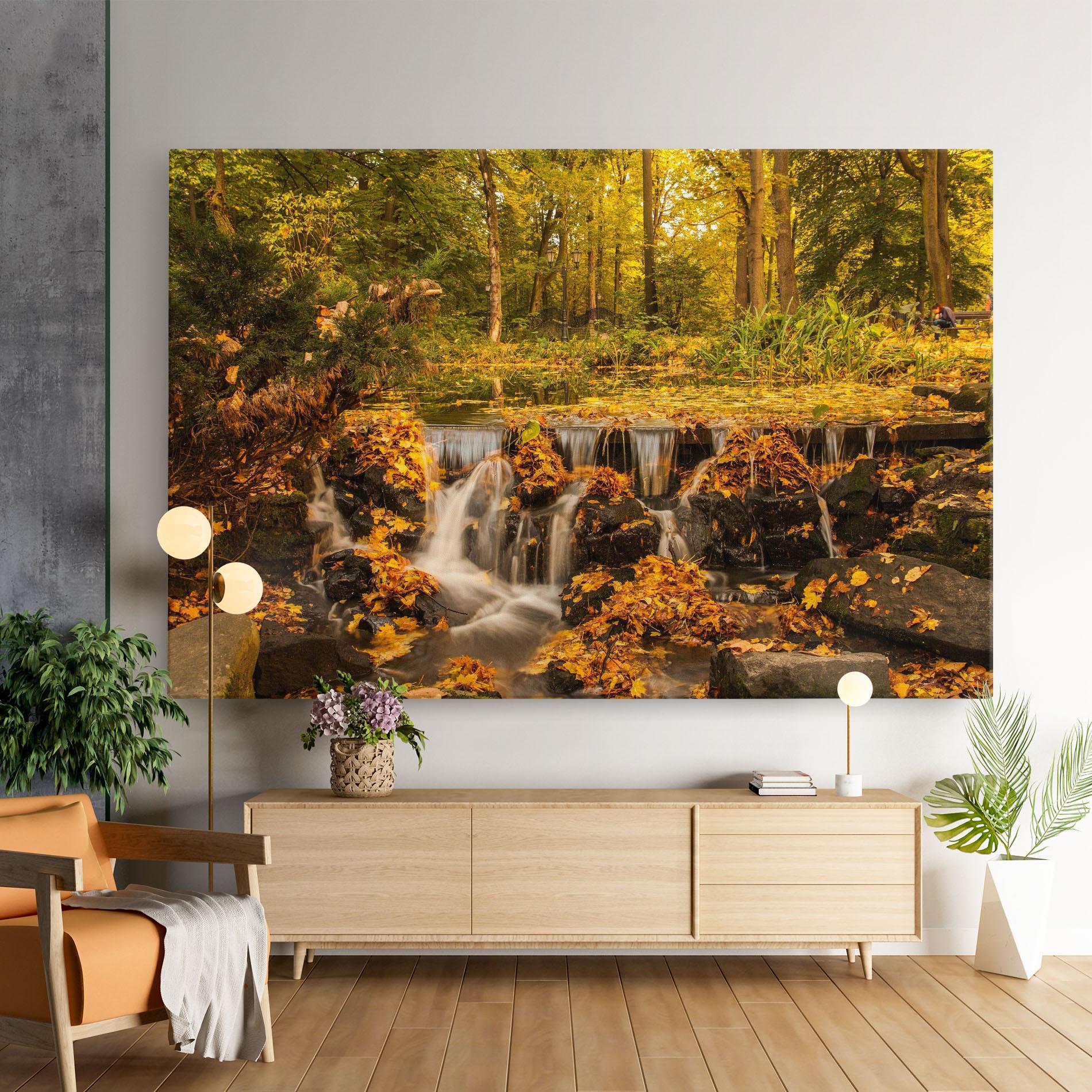 Tablou Canvas Autumn Waterfall mockup 9