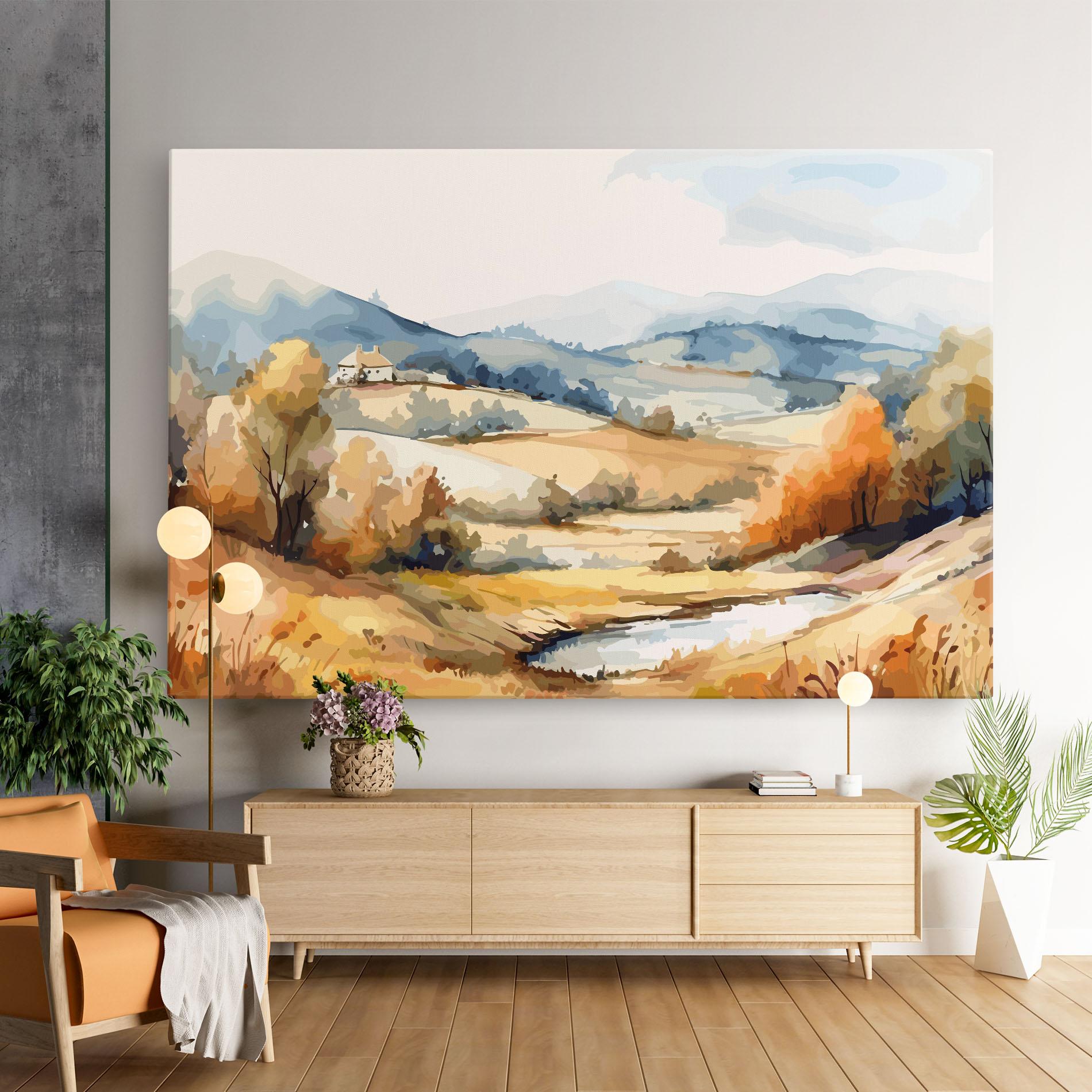 Tablou Canvas Blue Orange Autumn mockup 9