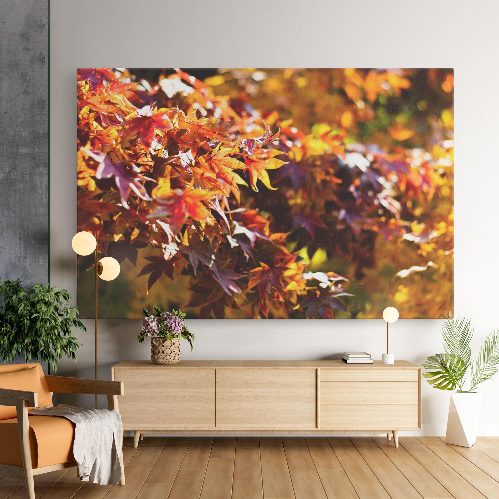 Tablou Canvas Dark Red Leaves mockup 9