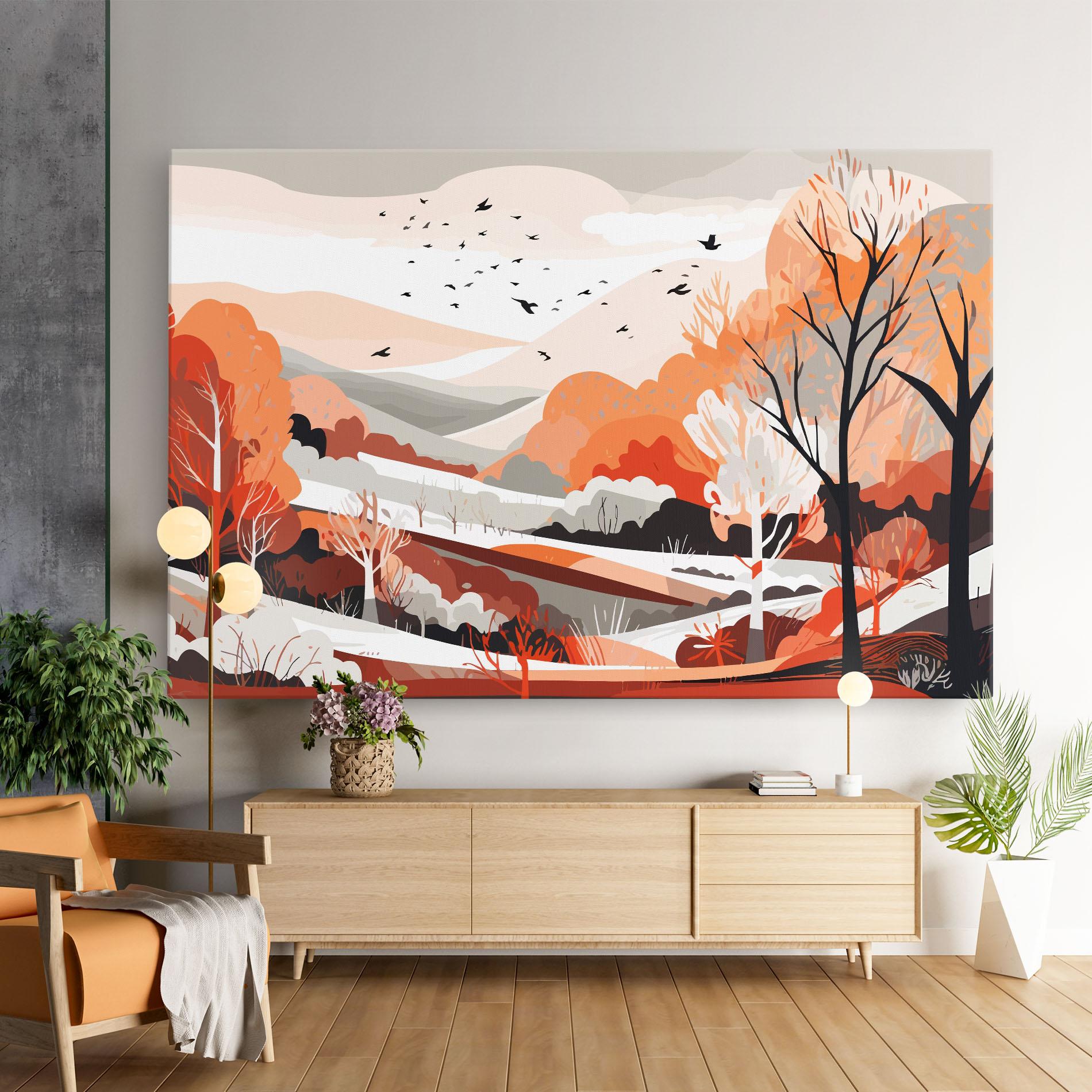 Tablou Canvas Grey Orange Autumn mockup 9