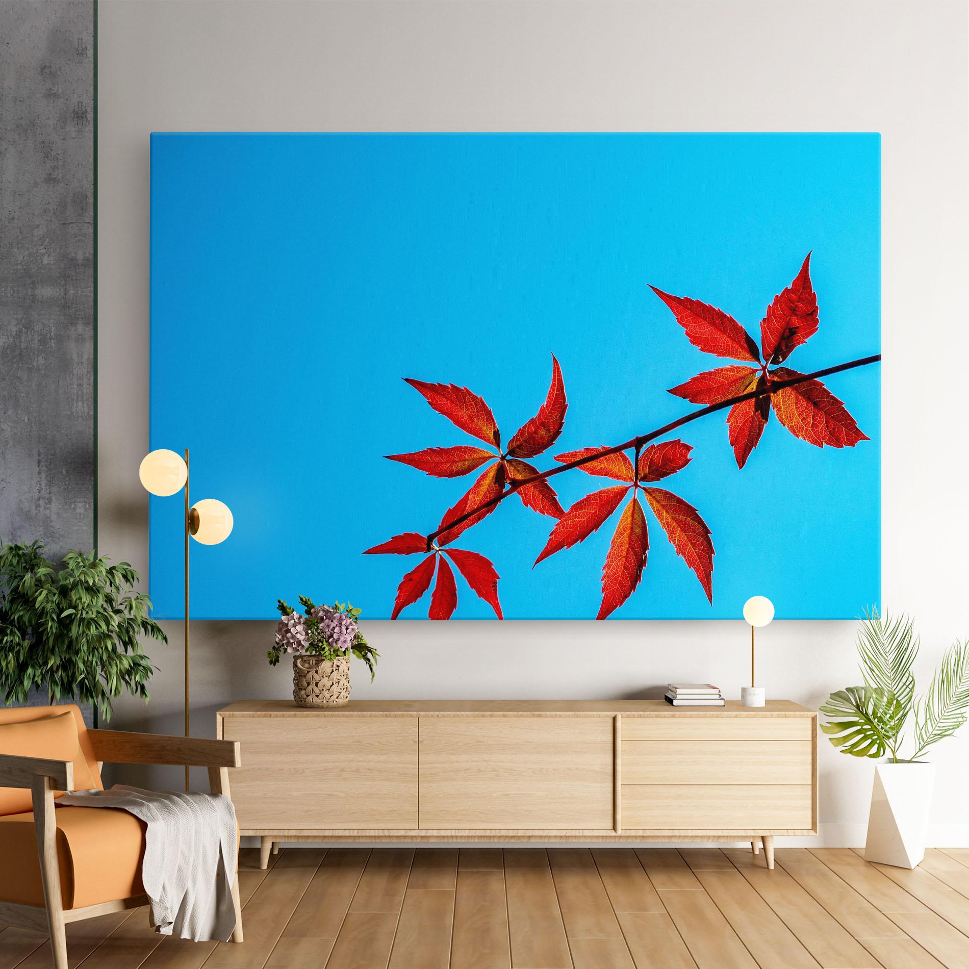 Tablou Canvas Red Small Leaves mockup 9