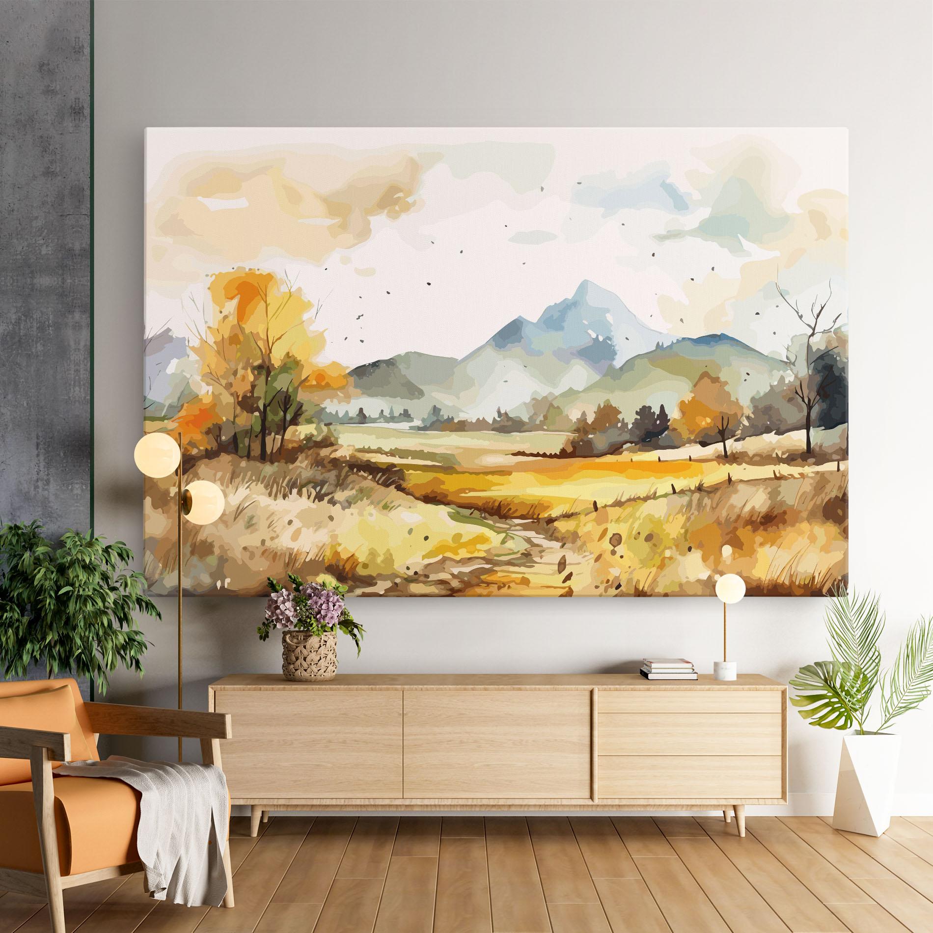 Tablou Canvas Yellow Blue Autumn mockup 9