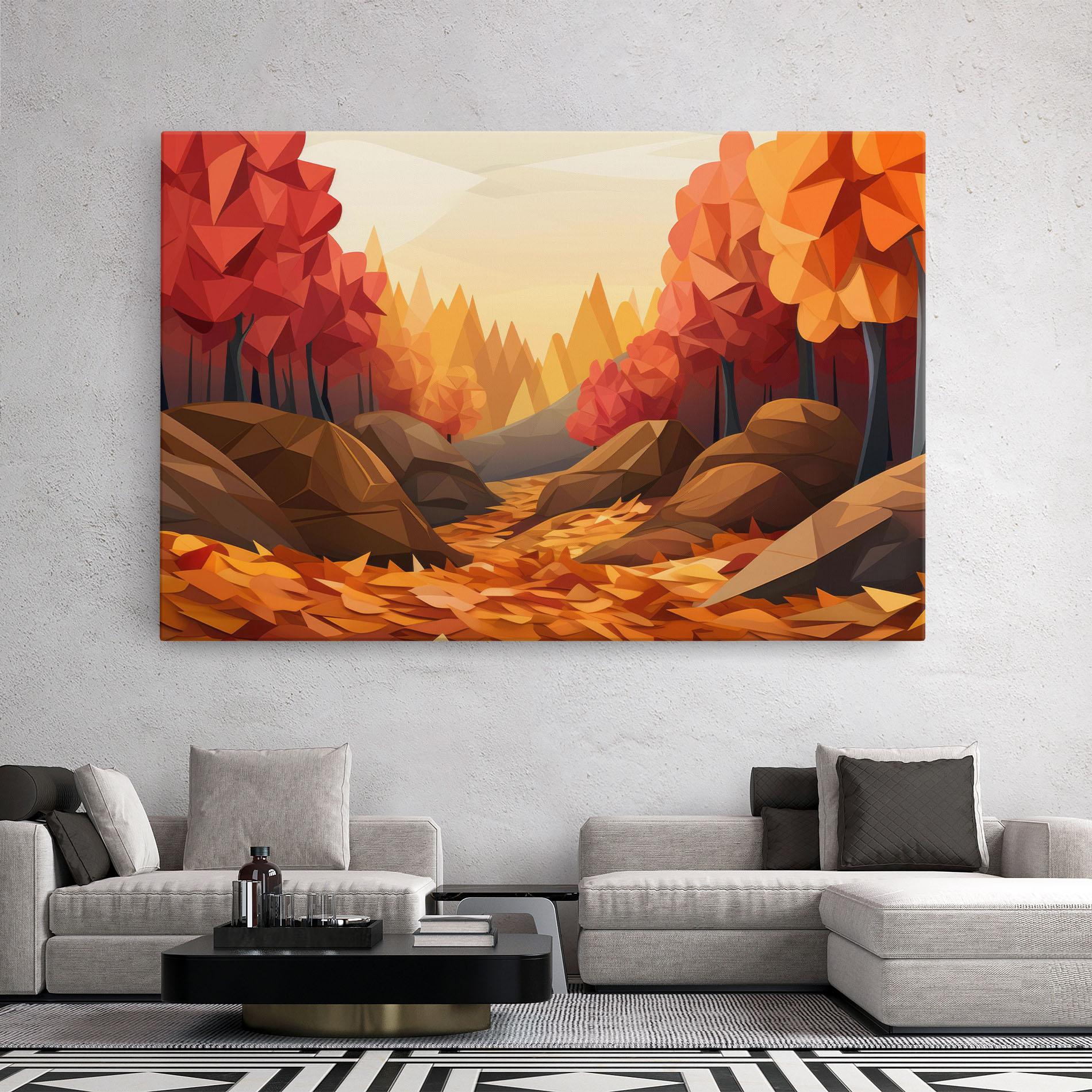 Tablou Canvas Autumn Orange Forest mockup 2
