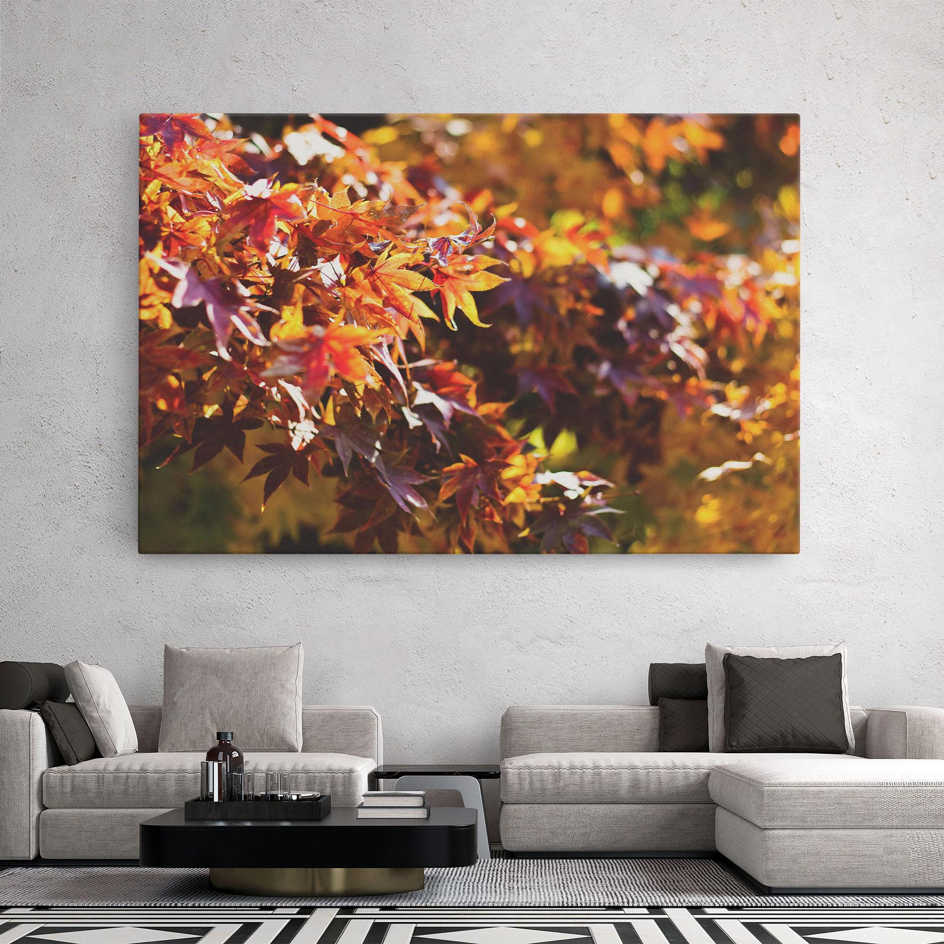 Tablou Canvas Dark Red Leaves mockup 2