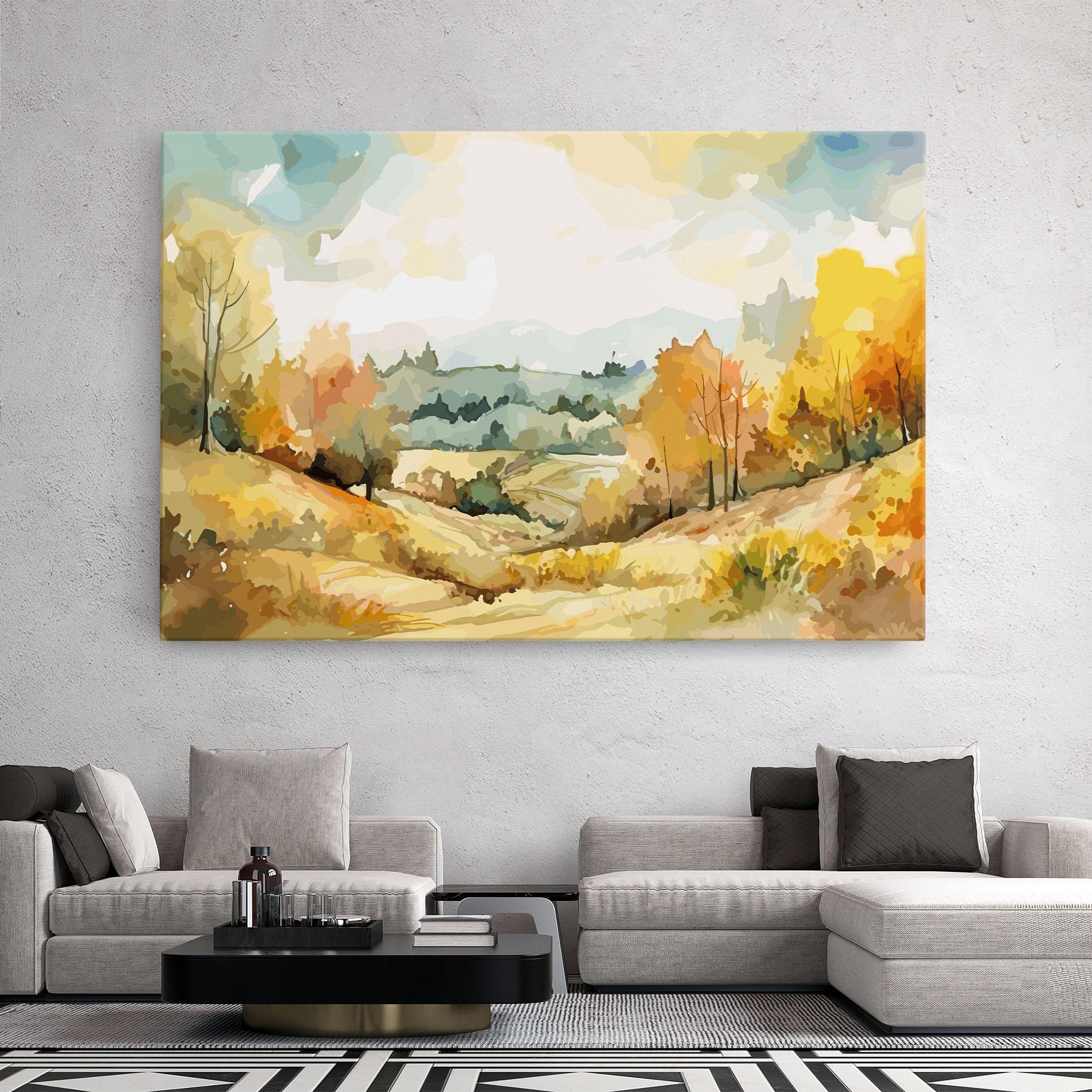 Tablou Canvas Green Yellow Autumn mockup 2