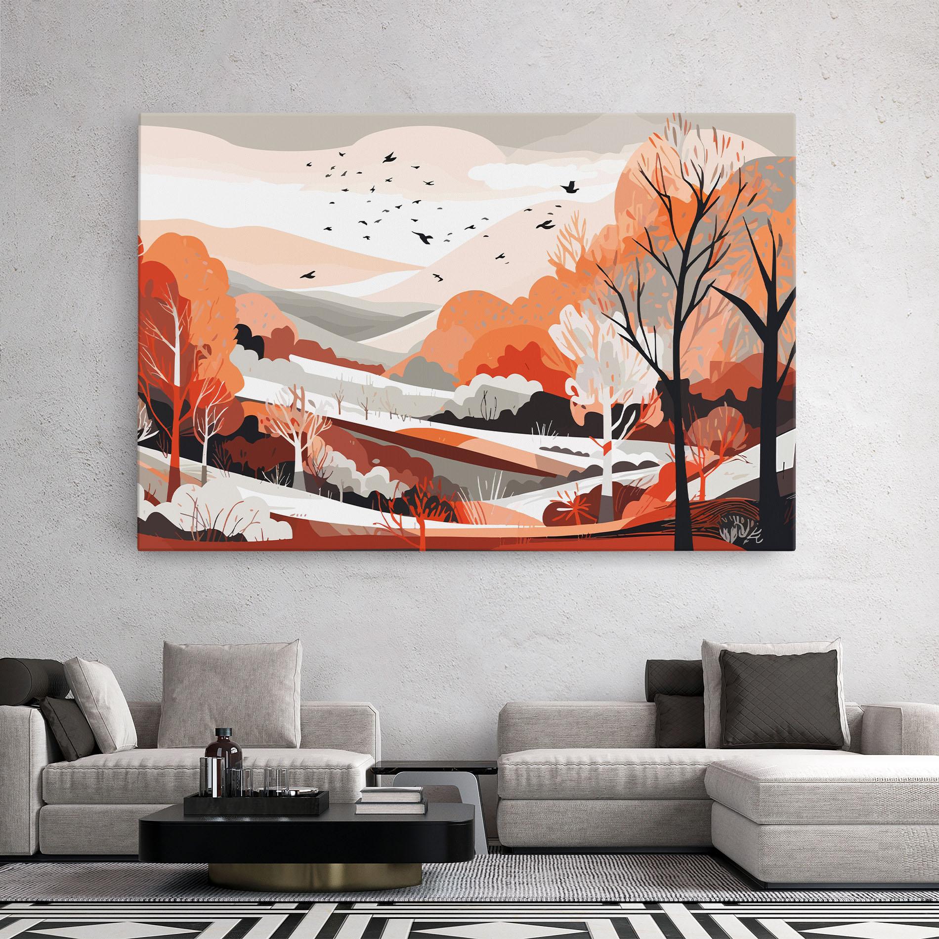 Tablou Canvas Grey Orange Autumn mockup 2