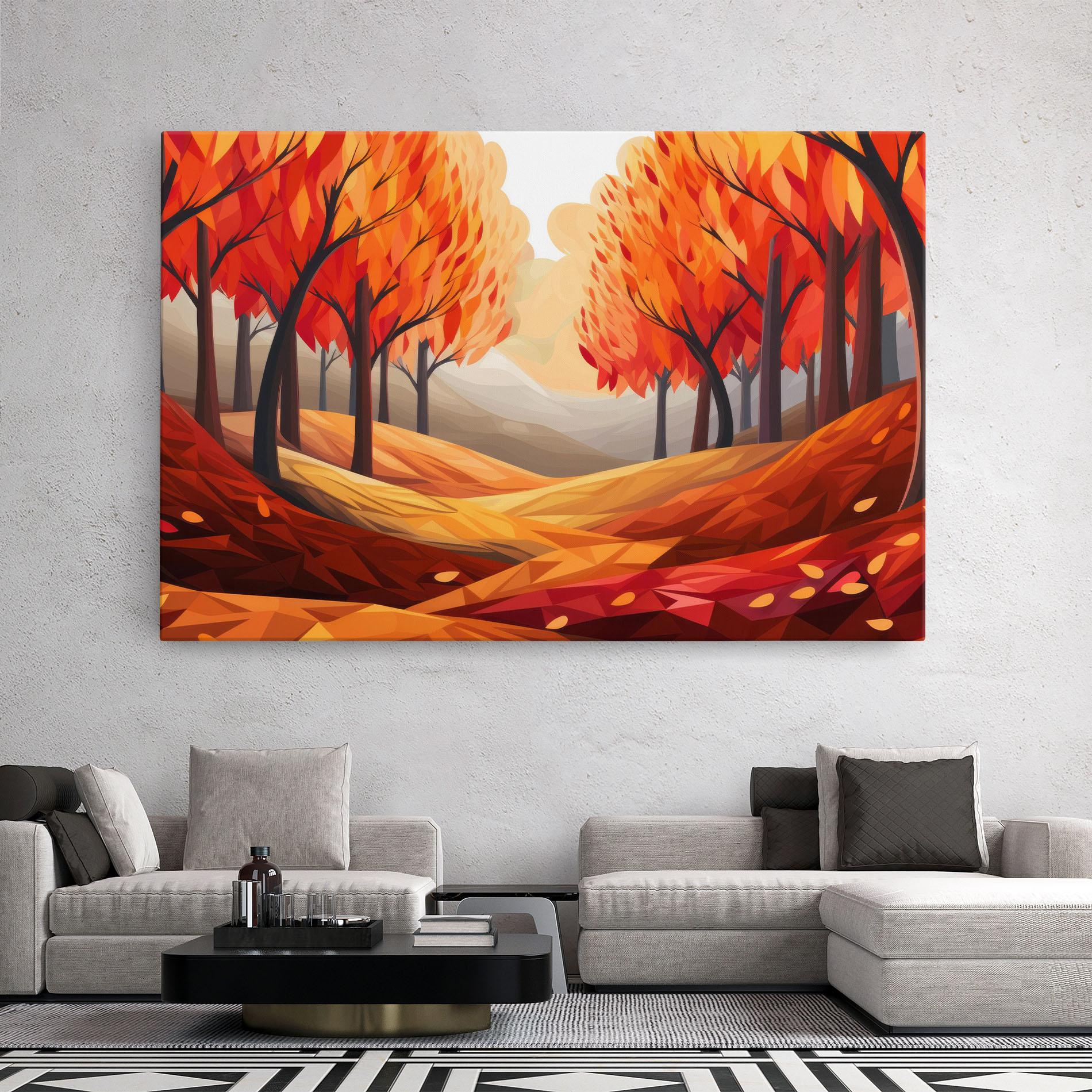 Tablou Canvas Red Trees Art mockup 2