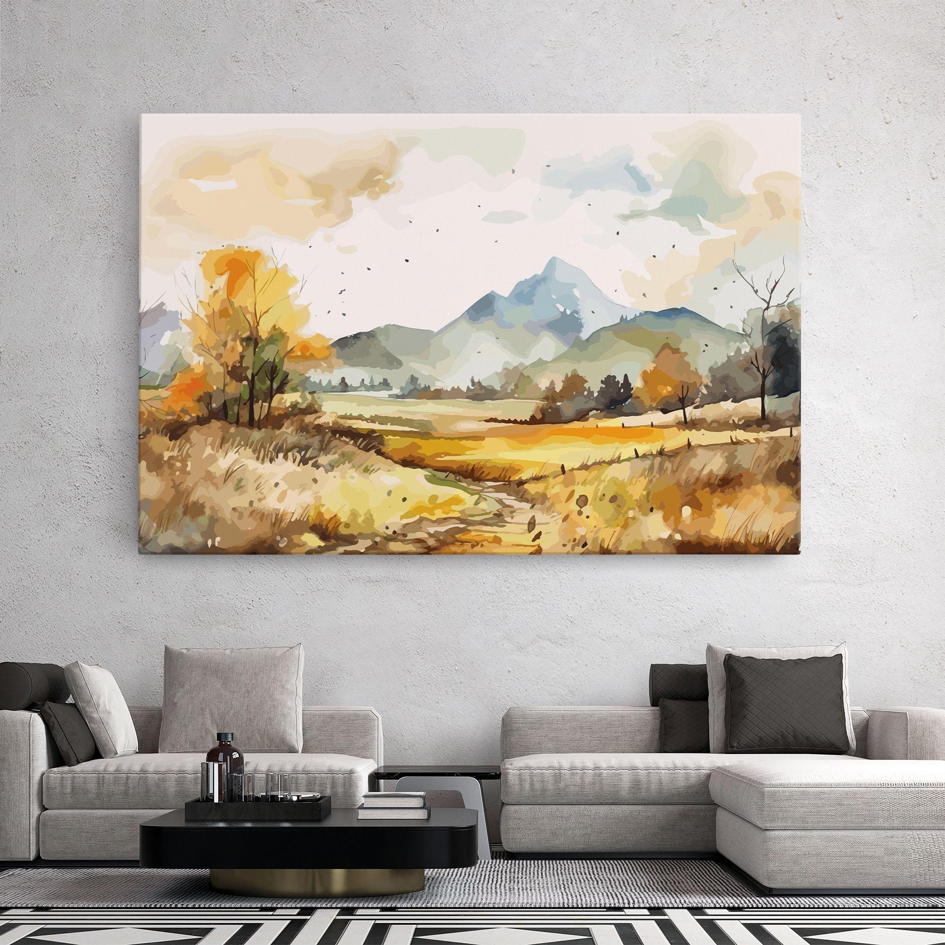 Tablou Canvas Yellow Blue Autumn mockup 2