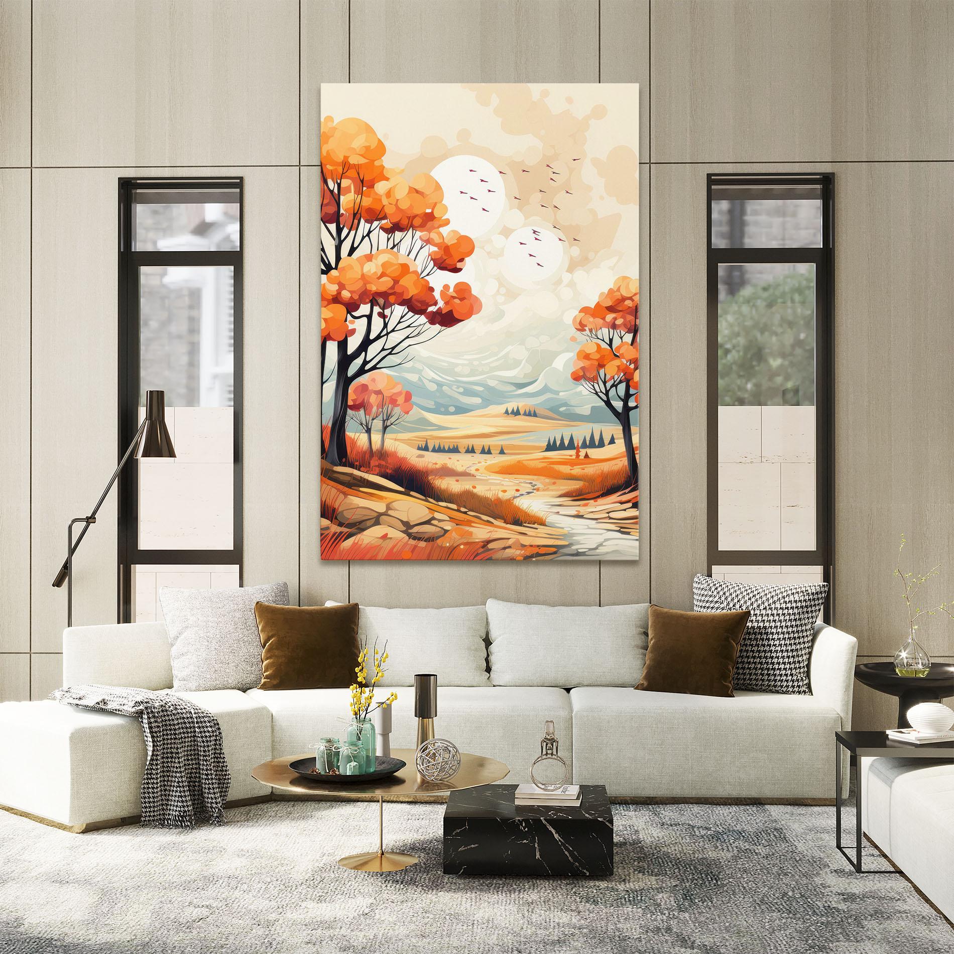 Tablou Canvas Autumn Tree Painting mockup 2