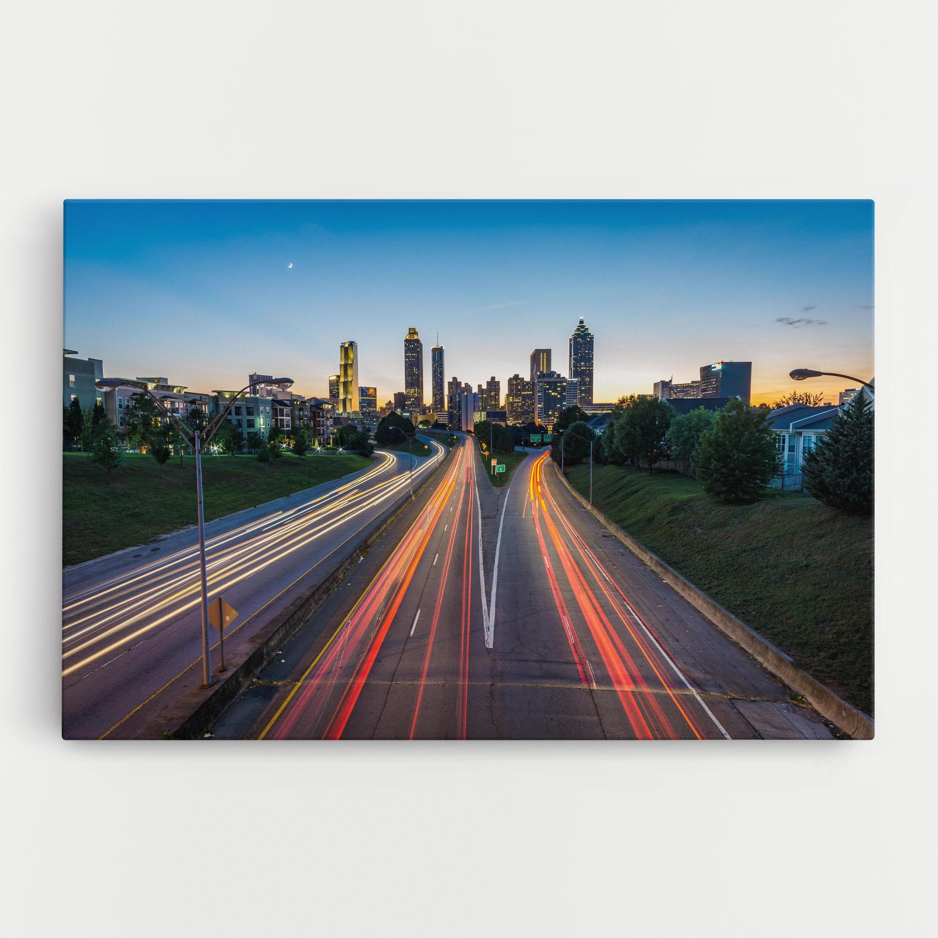 Tablou Canvas Car Lights City mockup 0