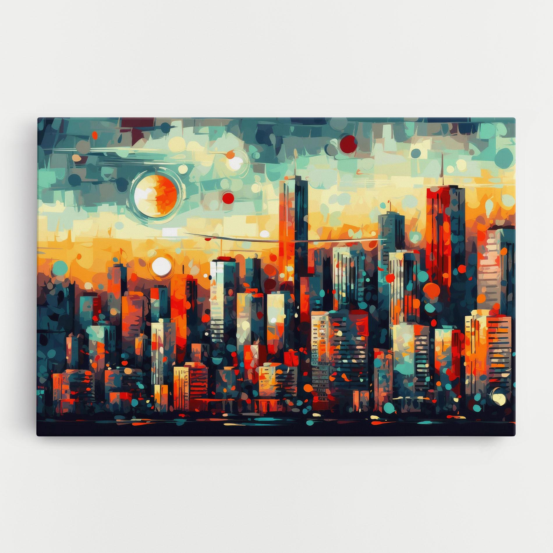 Tablou Canvas Colorful City Painting mockup 0