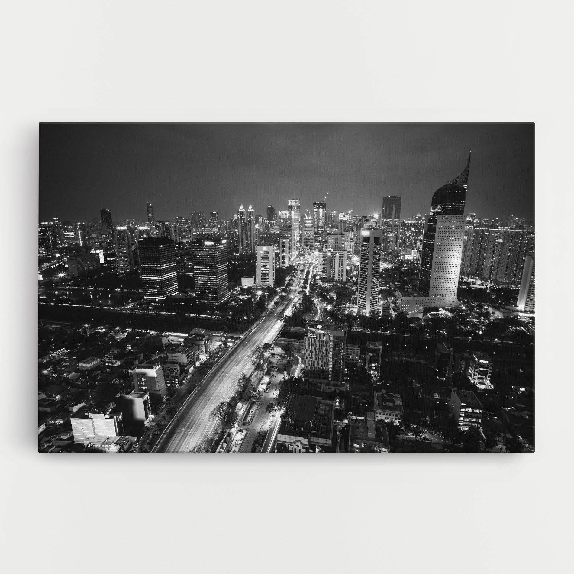 Tablou Canvas Grey Lights City mockup 0