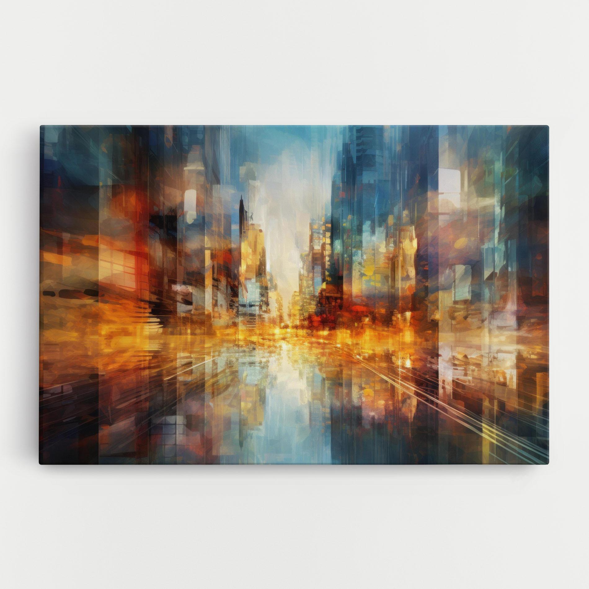 Tablou Canvas Orange Lights City mockup 0
