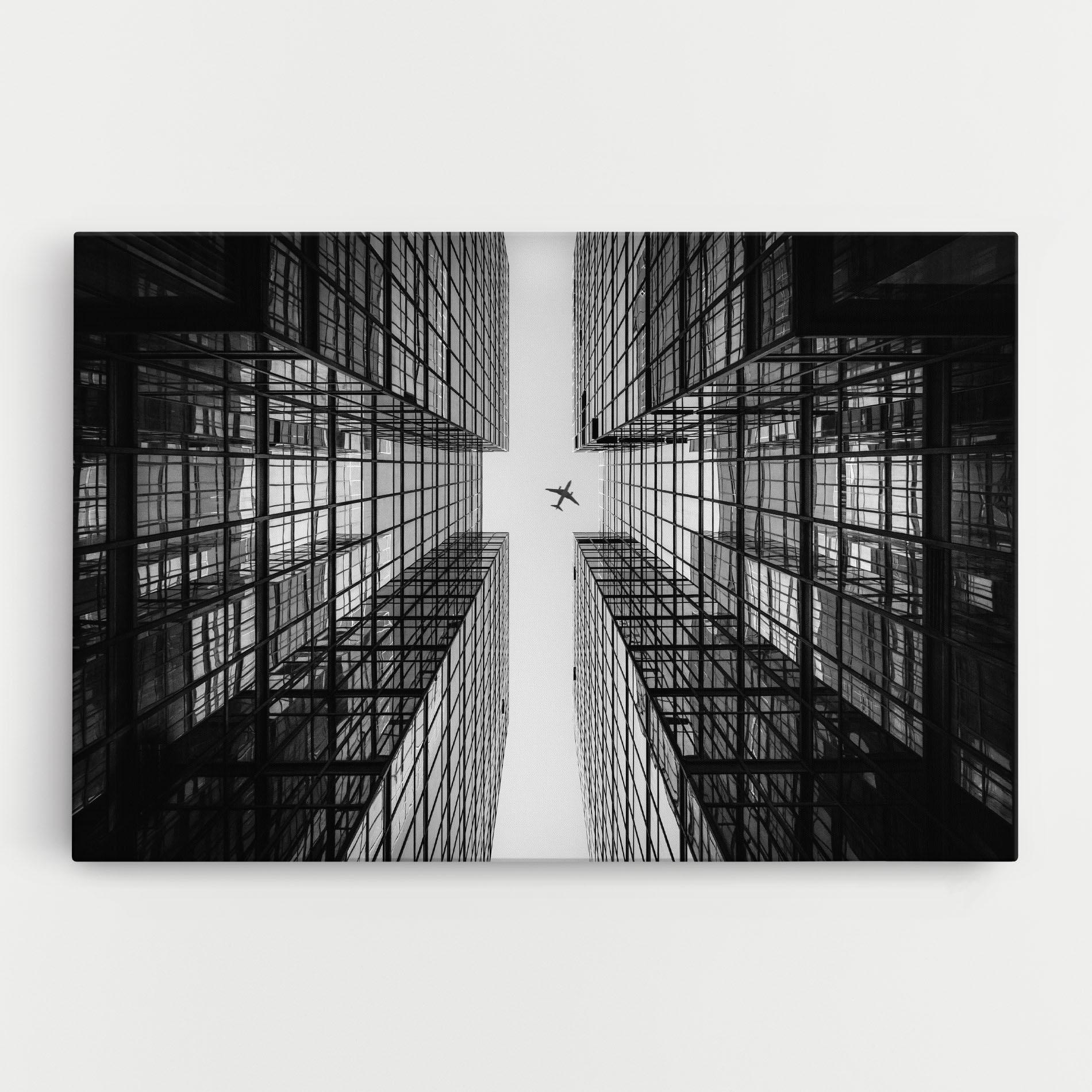Tablou Canvas Plane Grey Building mockup 0