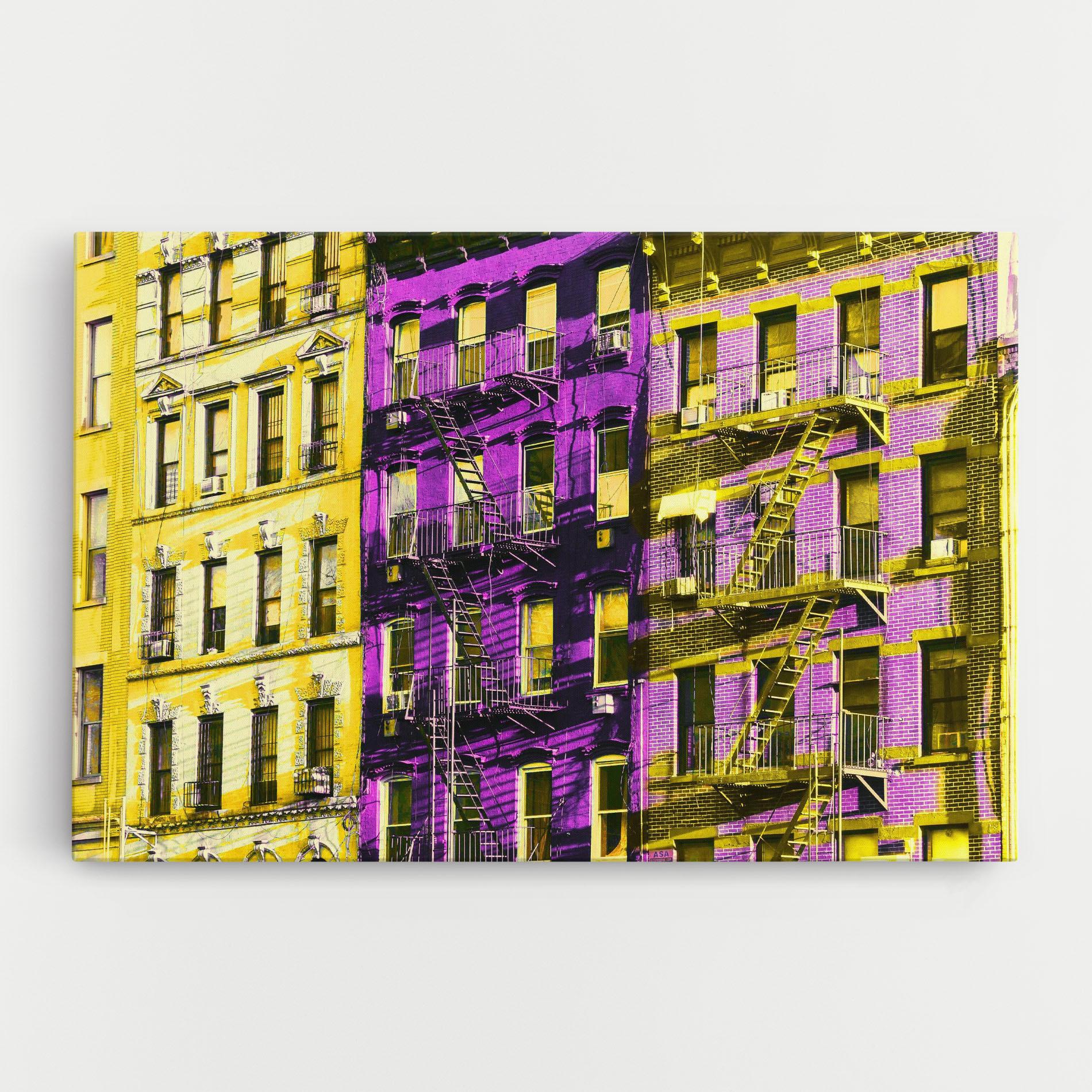 Tablou Canvas Yellow Purple Building mockup 0