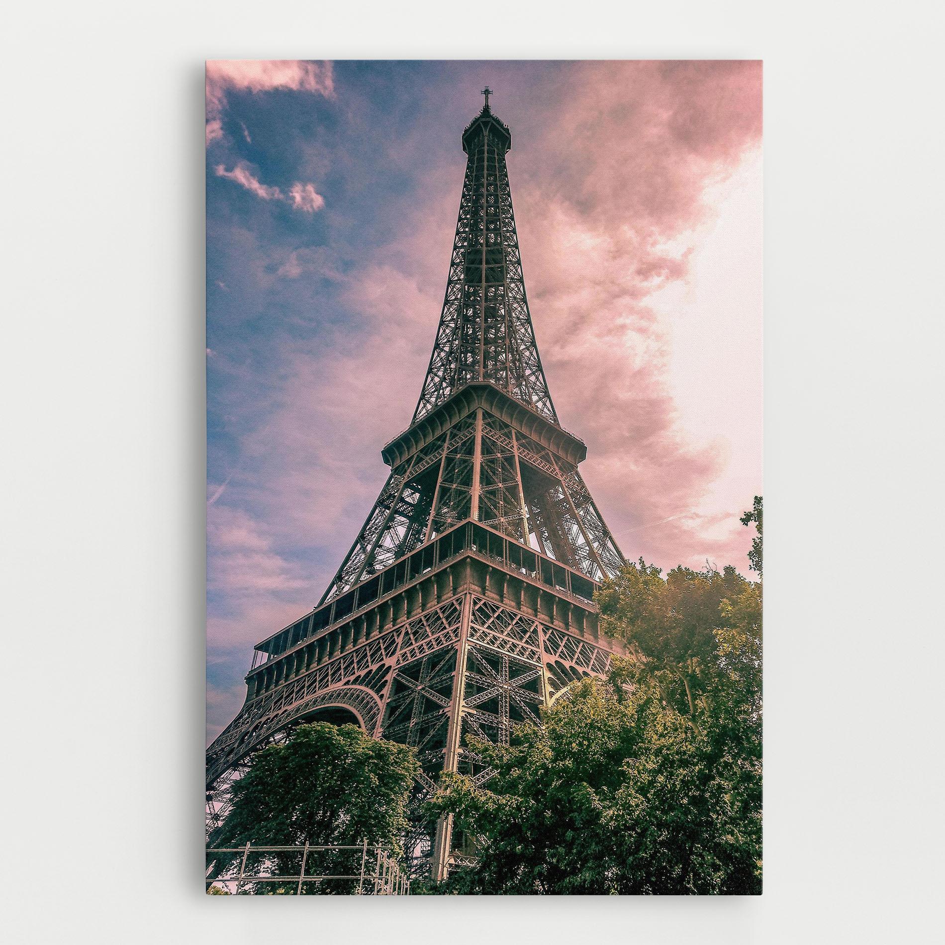 Tablou Canvas Eiffel Under Pink Sky mockup 0