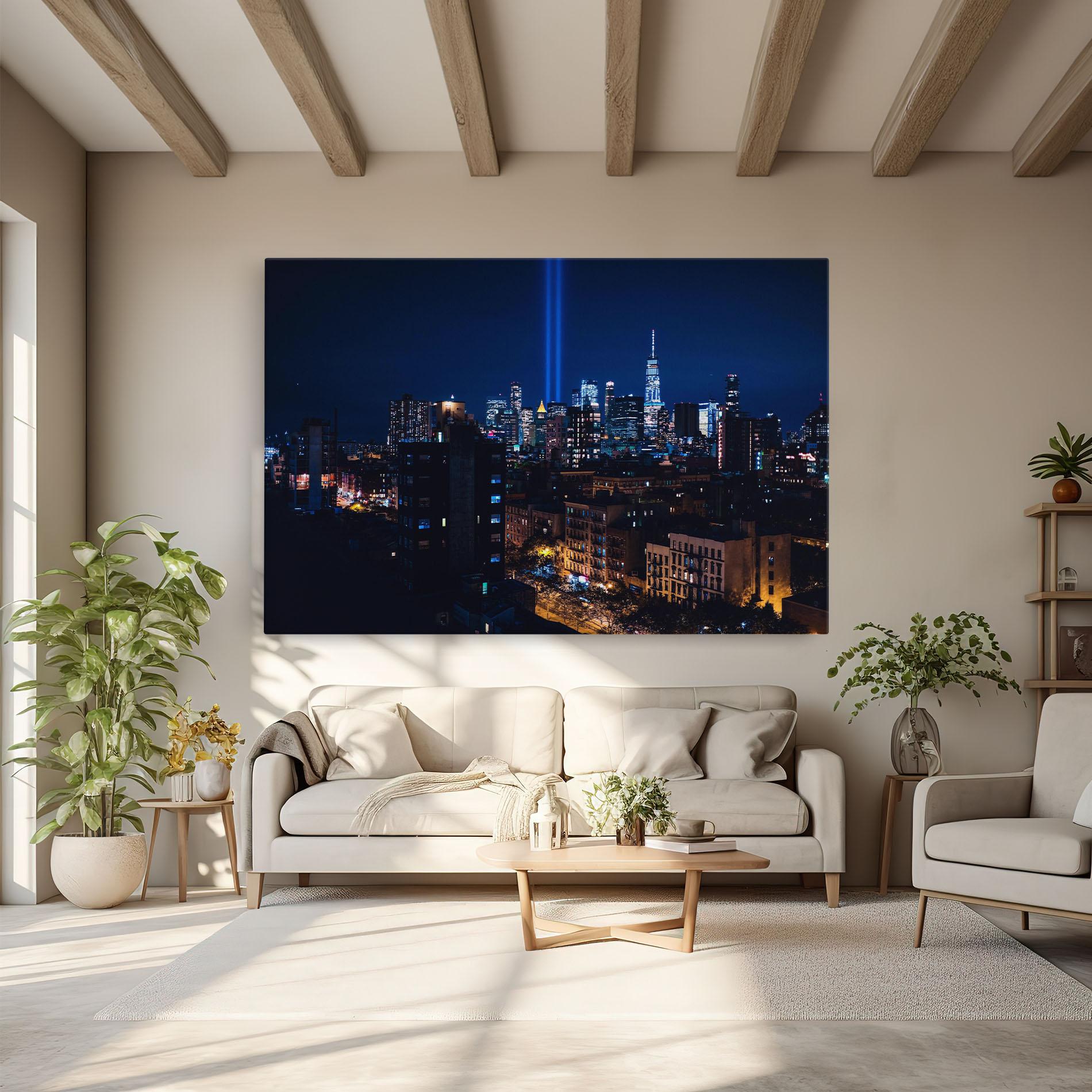 Tablou Canvas Blue Light City mockup 6