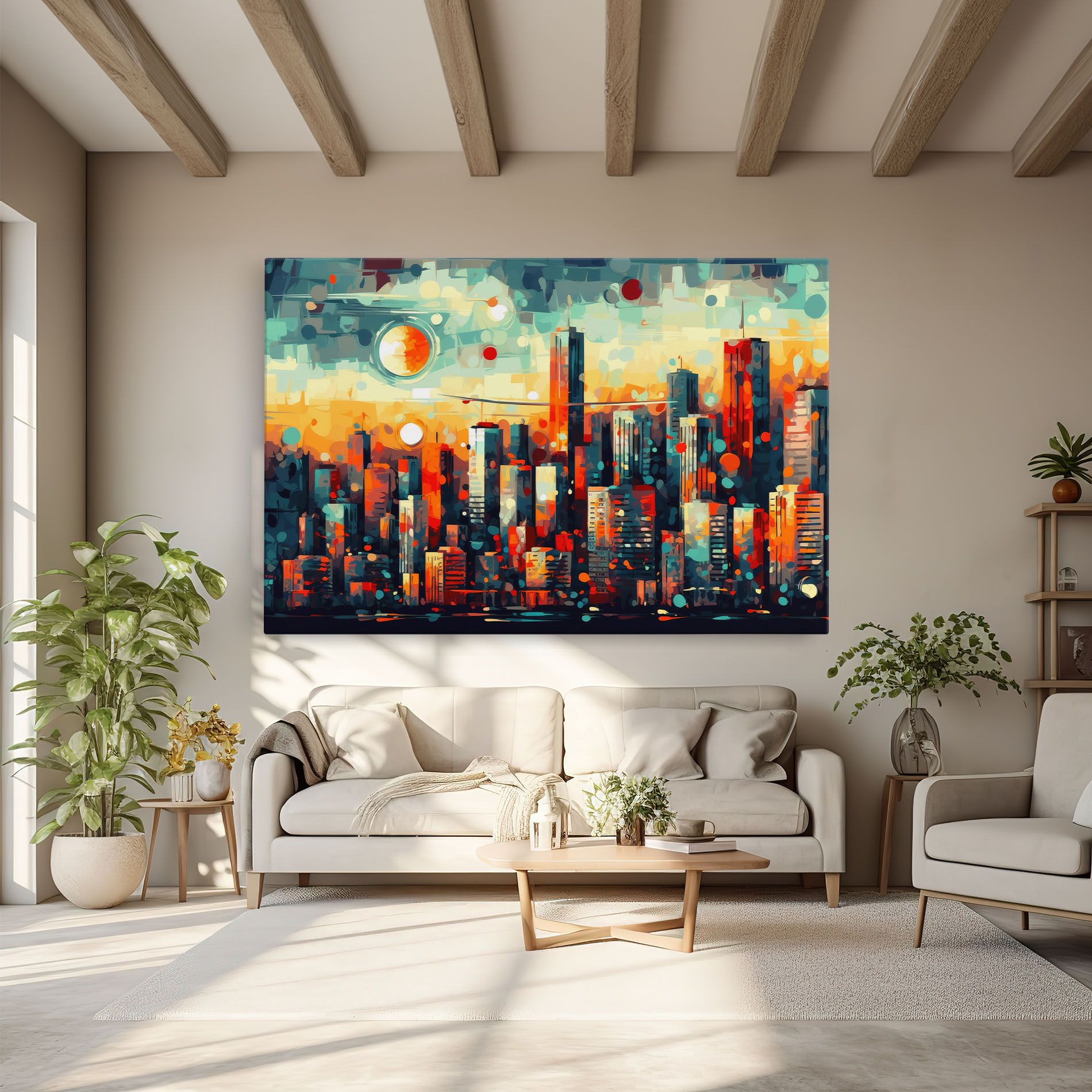 Colorful City Painting mockup 6