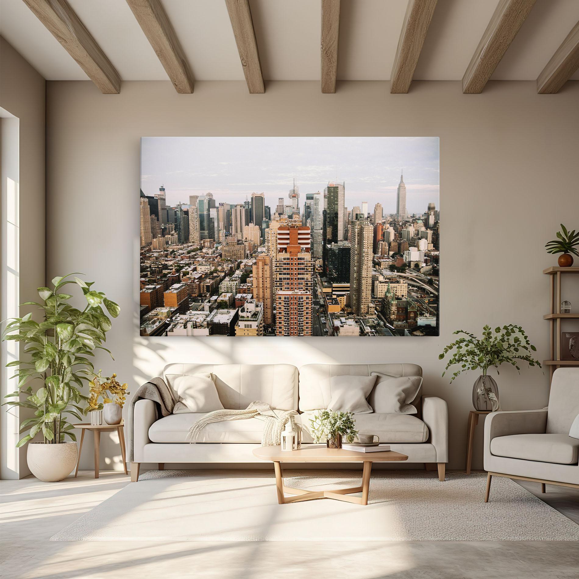 Tablou Canvas Cream Orange Building mockup 6