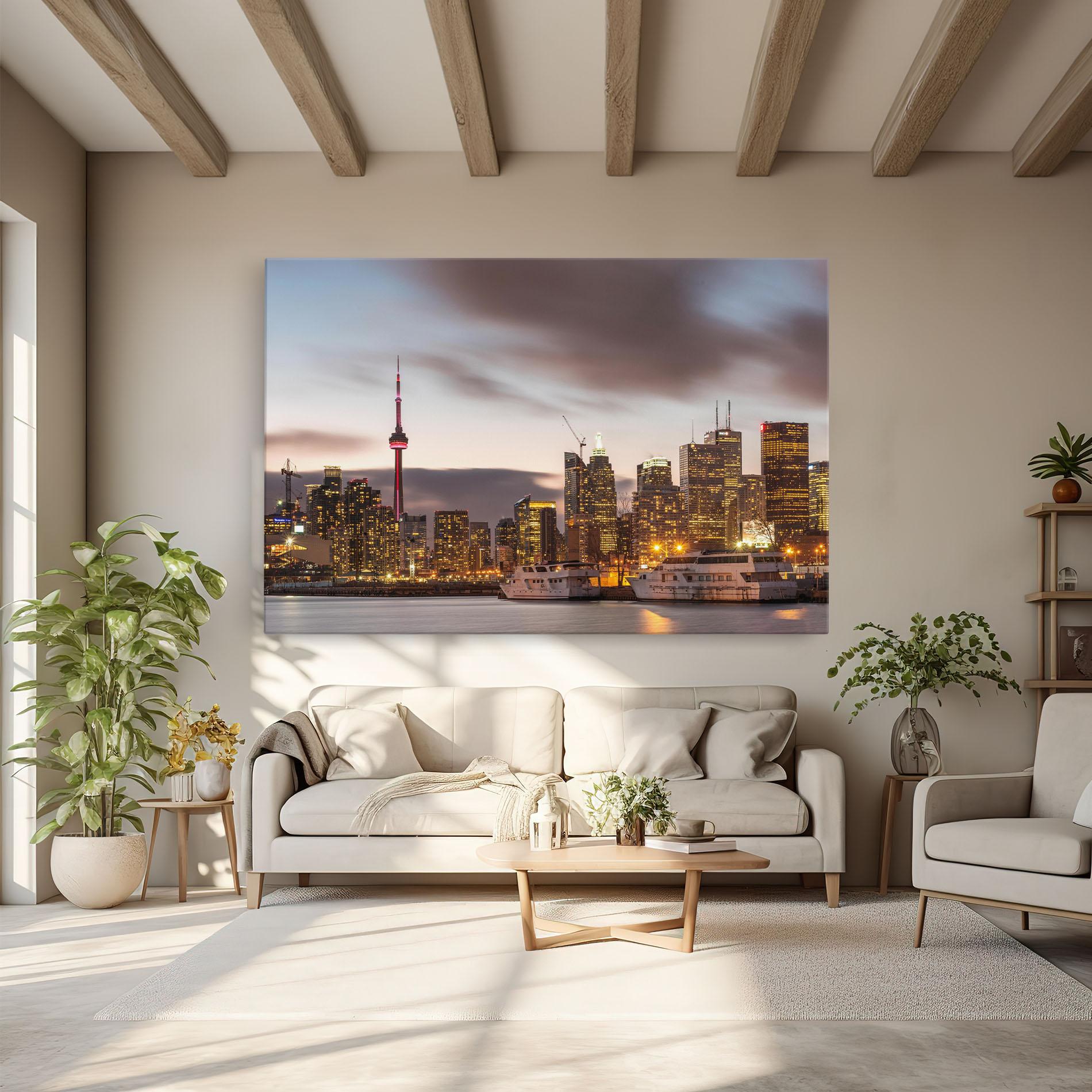 Tablou Canvas Gold Light City mockup 6