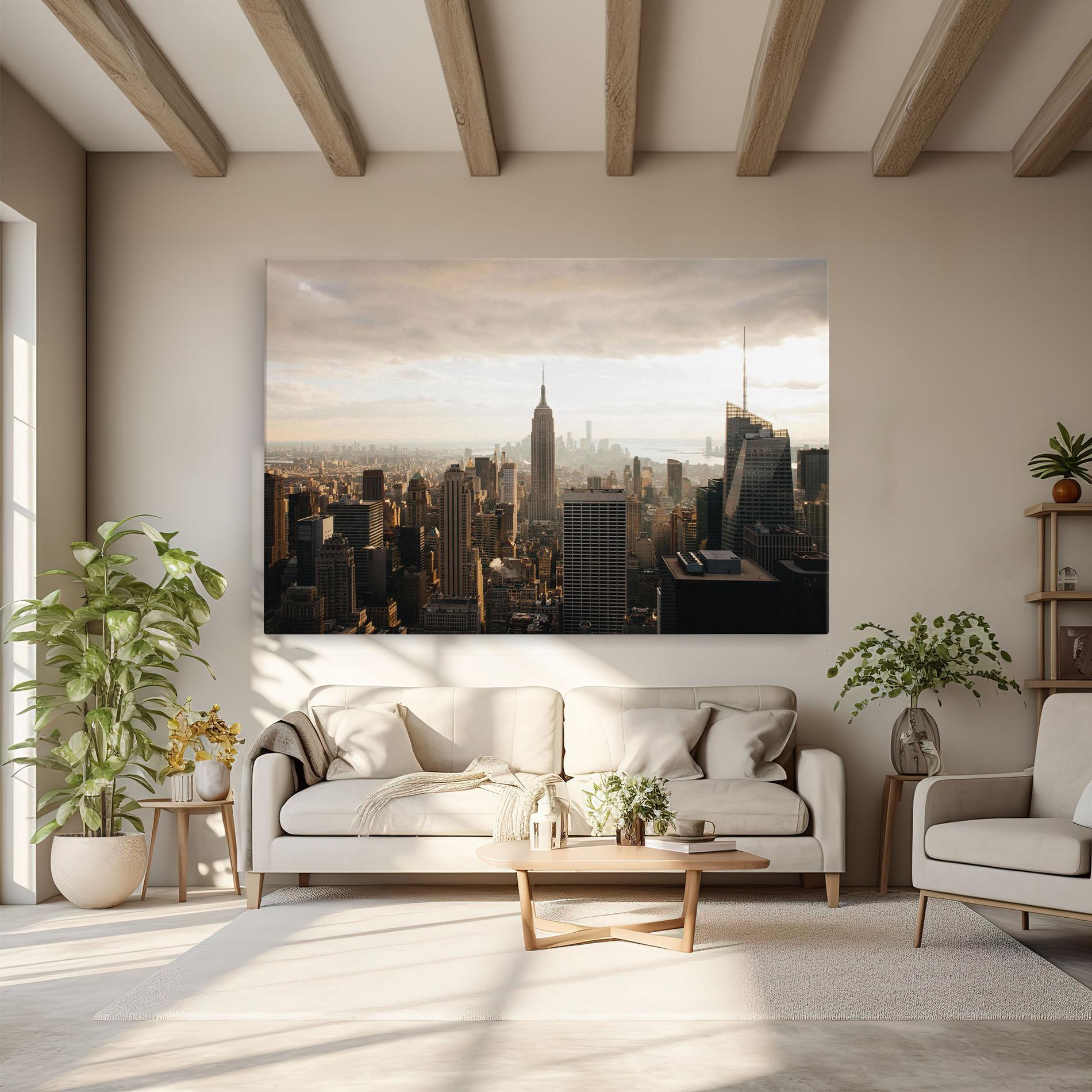 Tablou Canvas Grey Cloud Buildings mockup 6