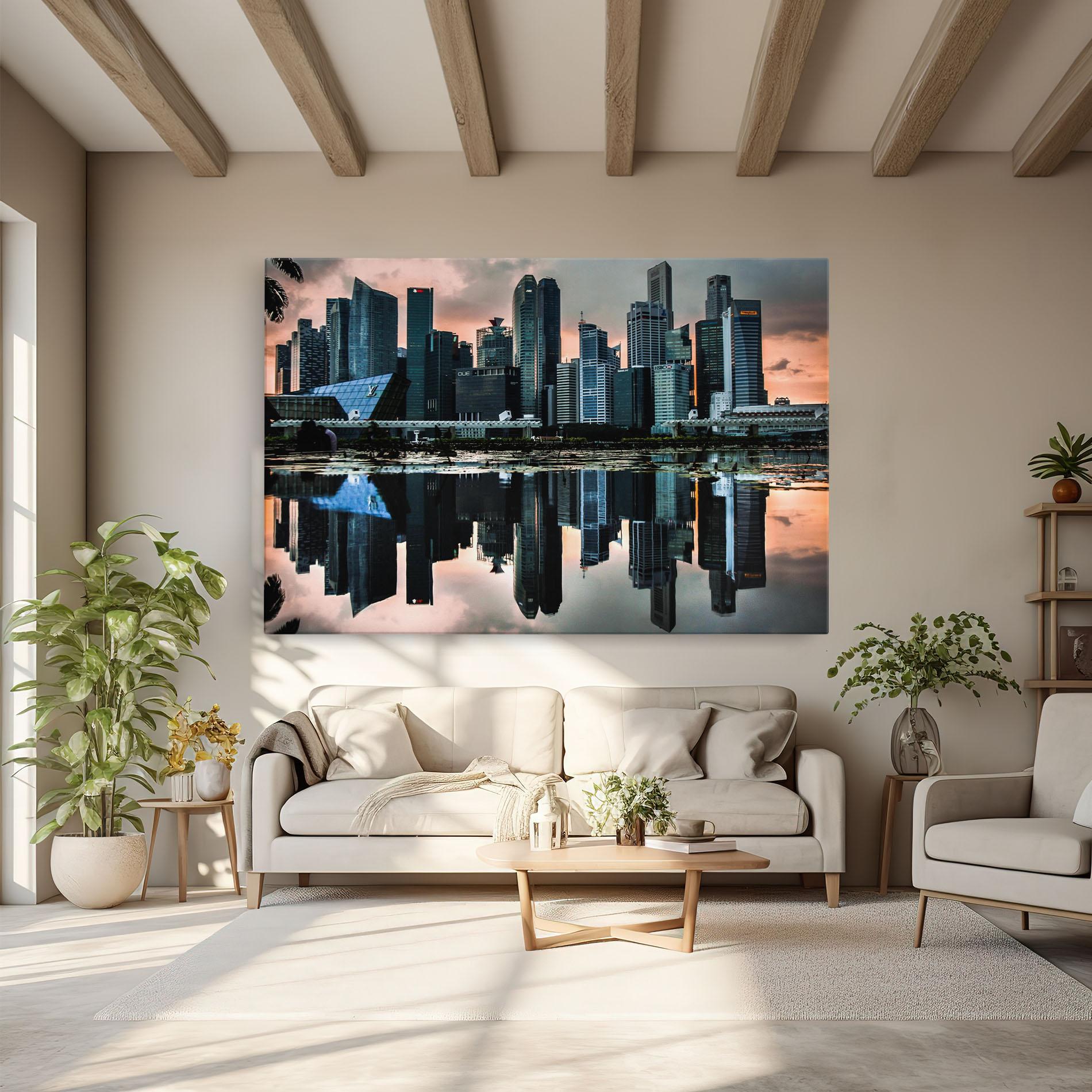Tablou Canvas Urban Water Reflection mockup 6