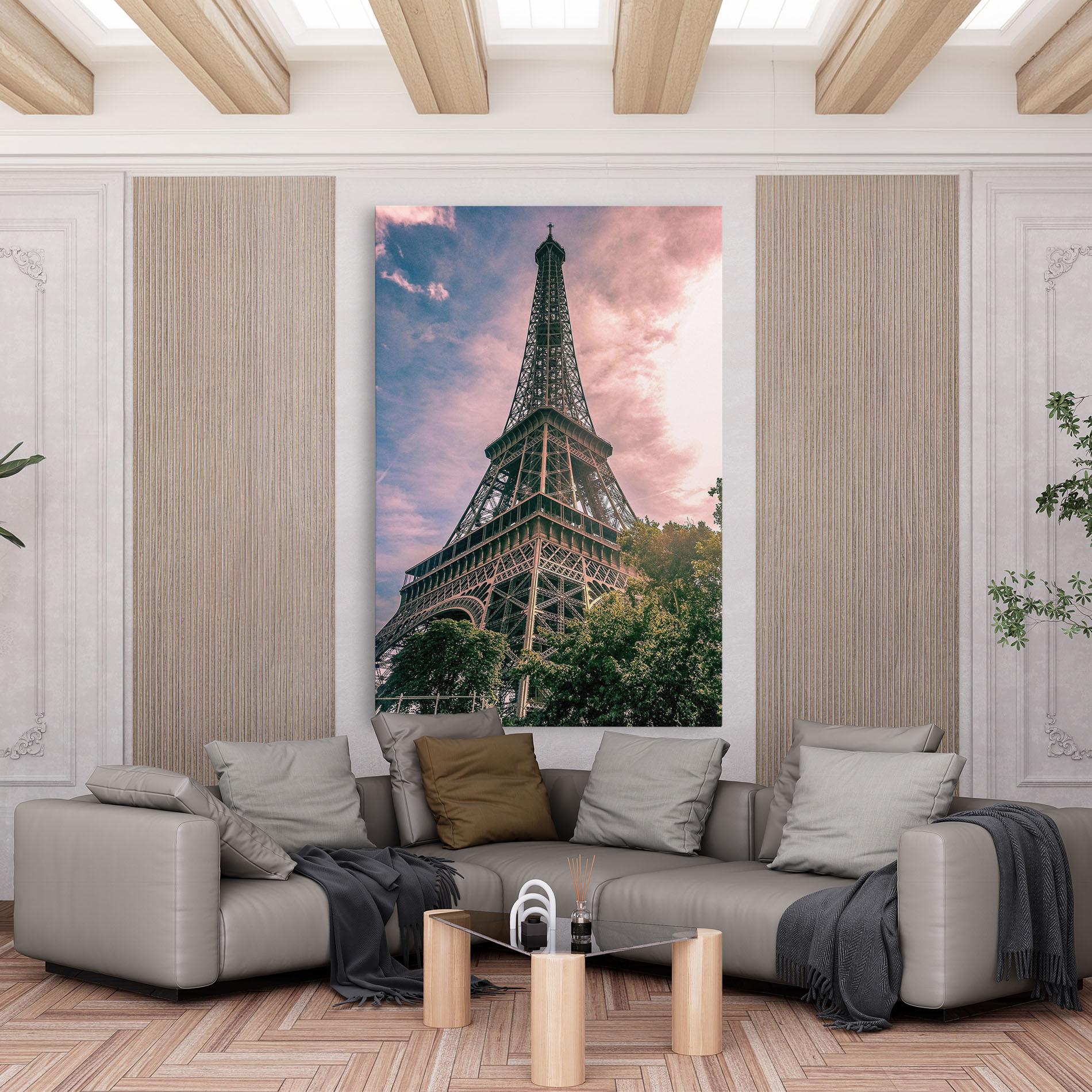 Tablou Canvas Eiffel Under Pink Sky mockup 6