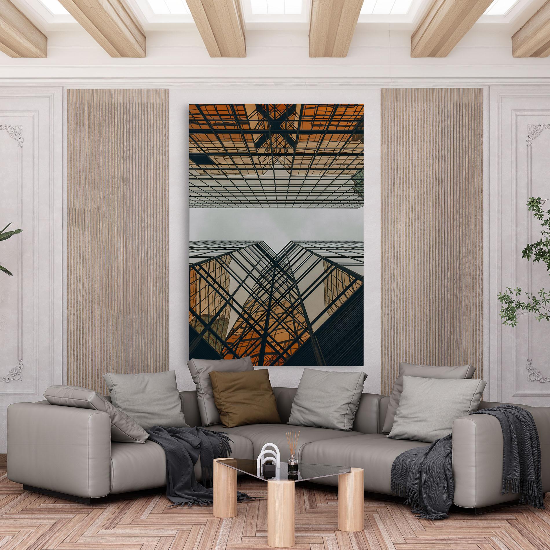 Tablou Canvas Orange Glass Building mockup 6