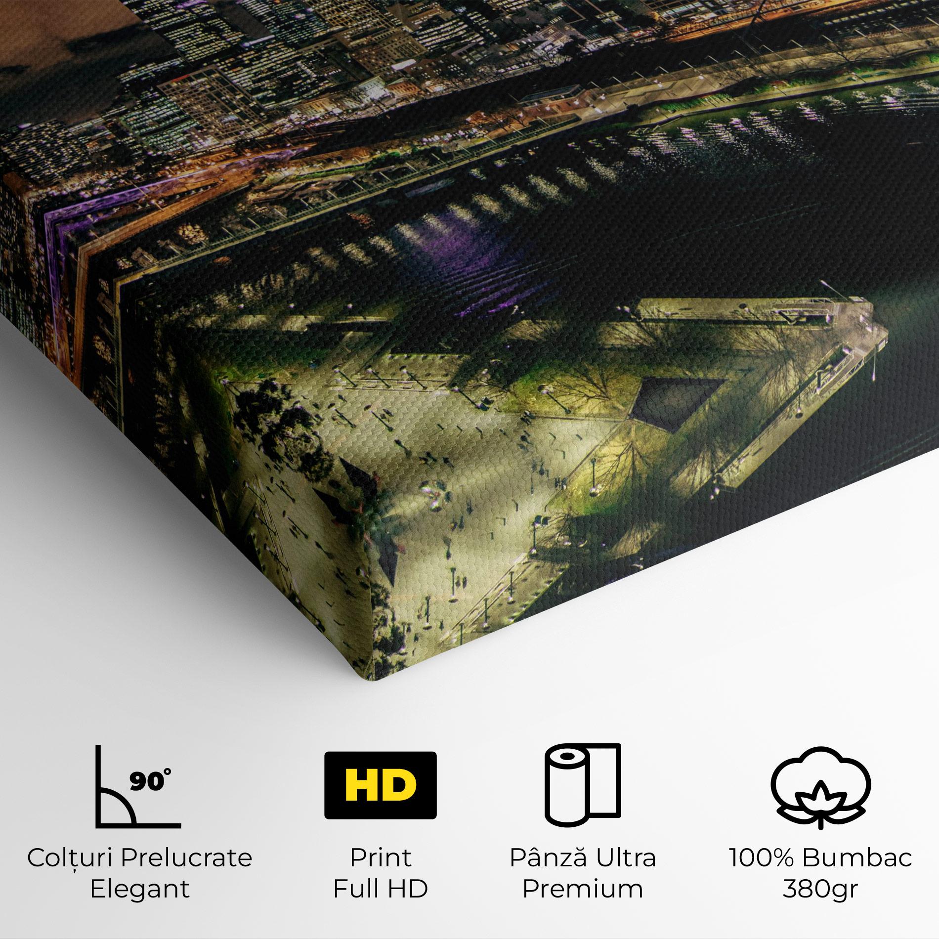 Tablou Canvas Green Purple City mockup 4