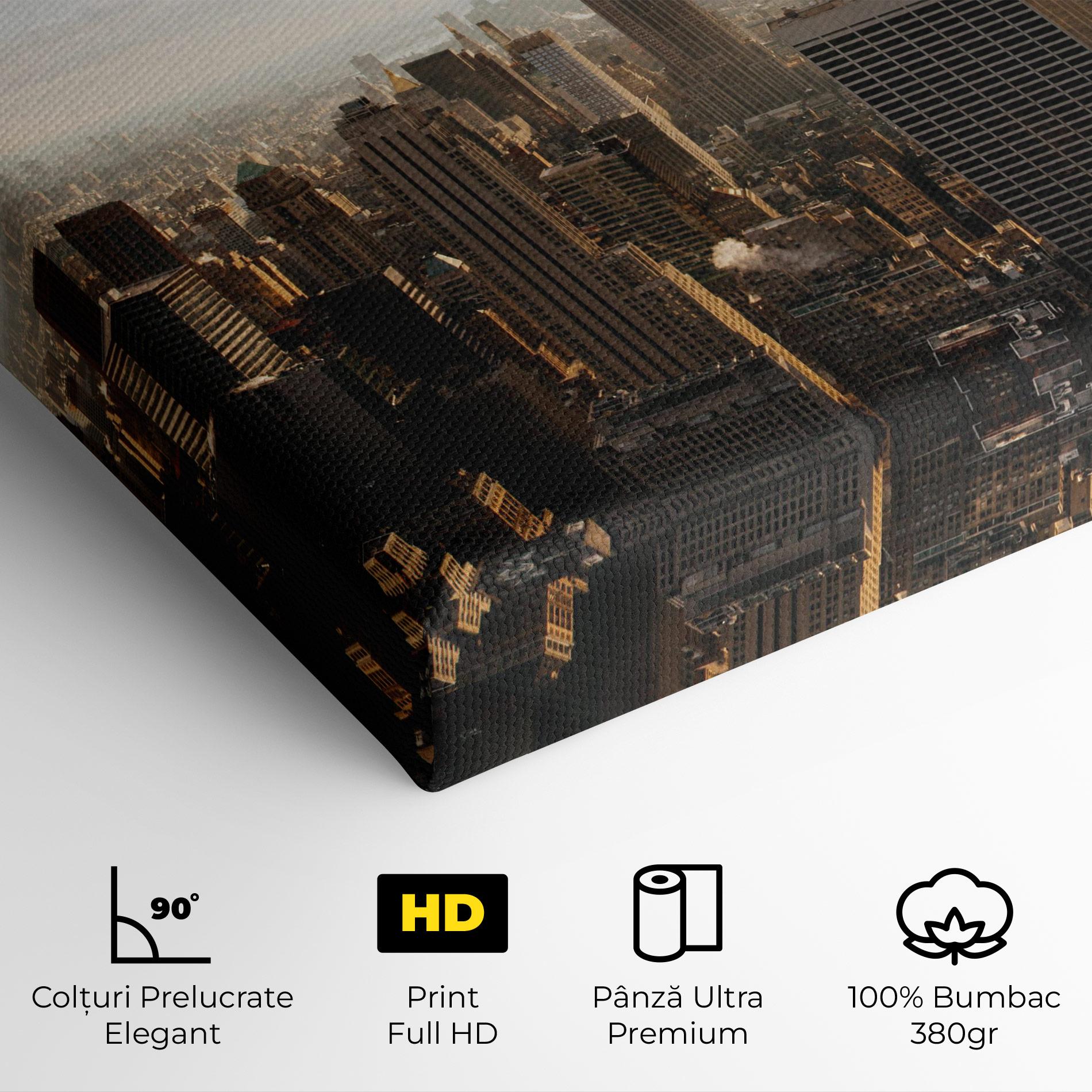 Tablou Canvas Grey Cloud Buildings mockup 4