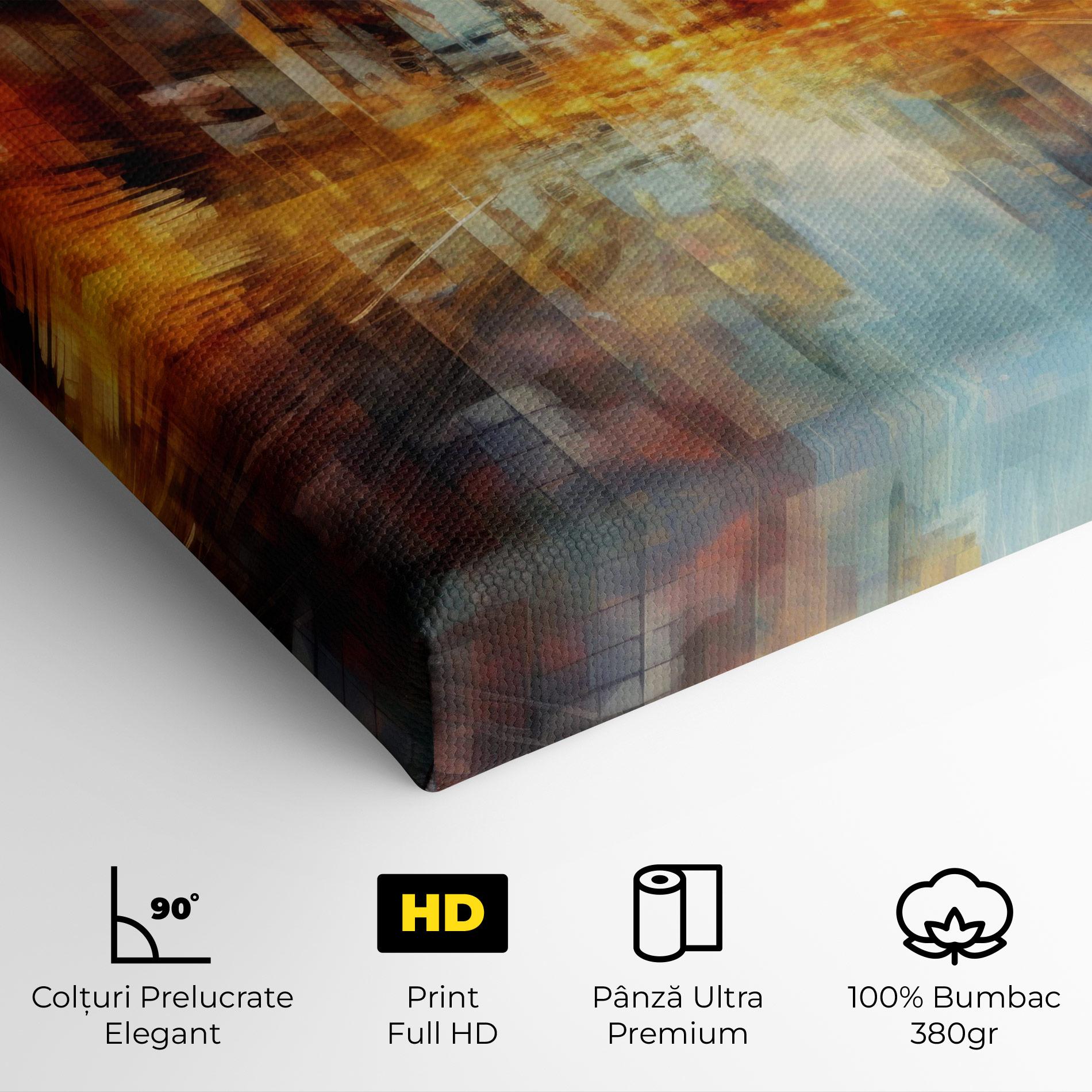 Tablou Canvas Orange Lights City mockup 4