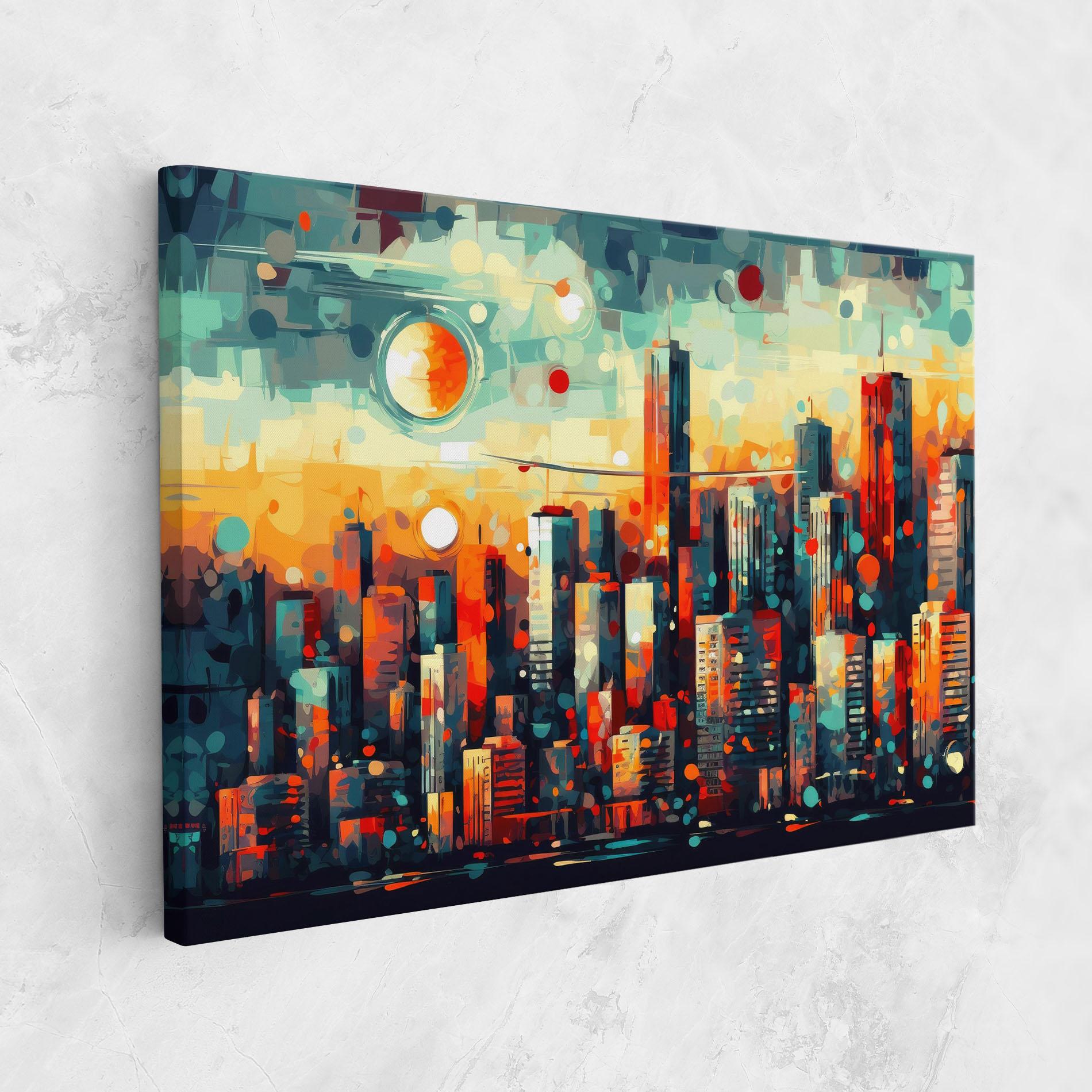 Tablou Canvas Colorful City Painting mockup 1