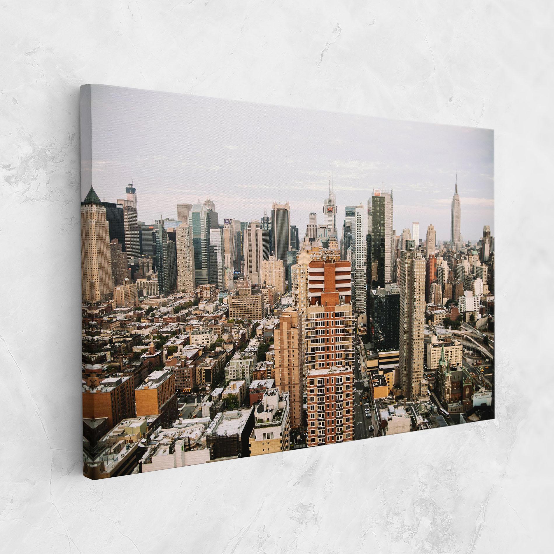 Tablou Canvas Cream Orange Building mockup 1