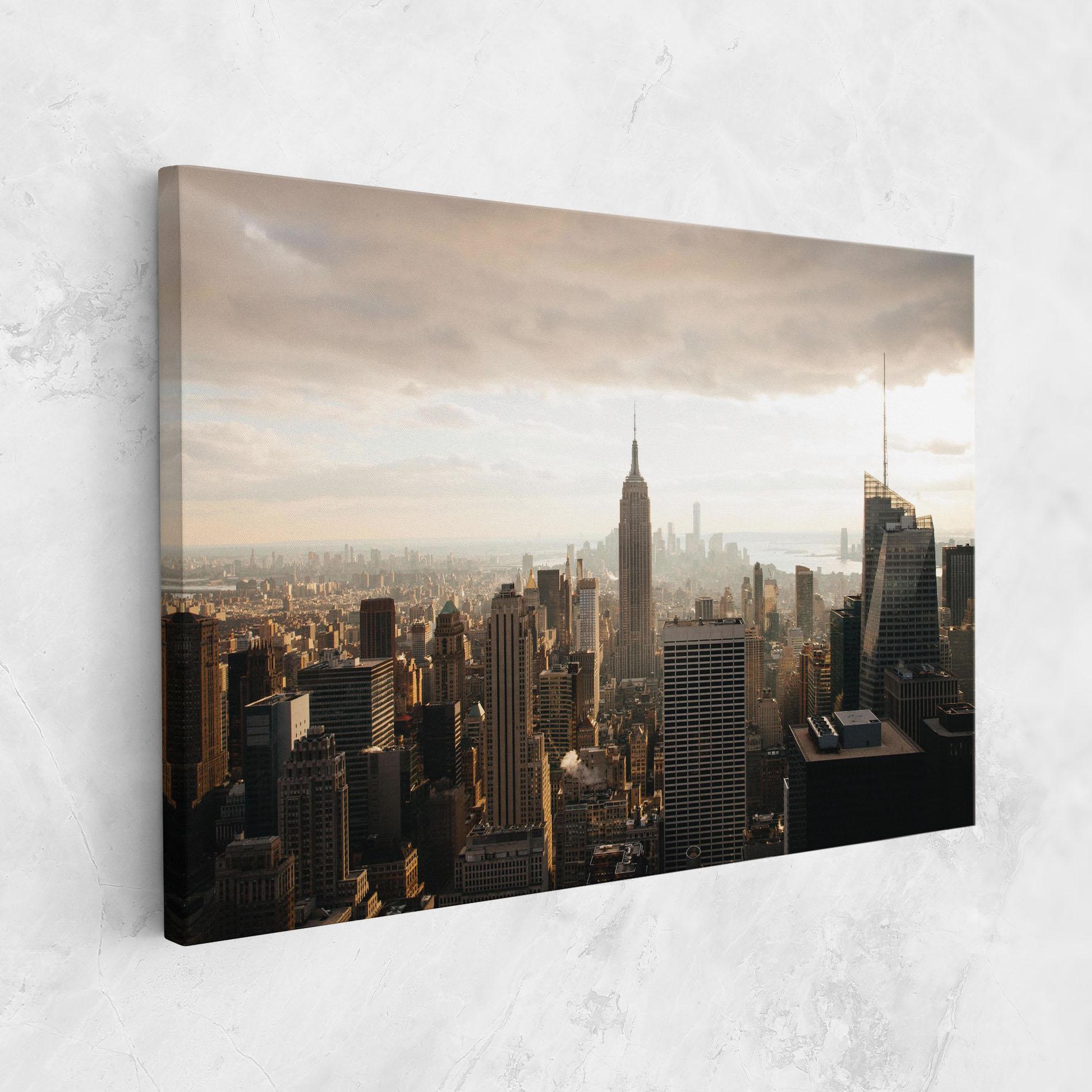 Tablou Canvas Grey Cloud Buildings mockup 1