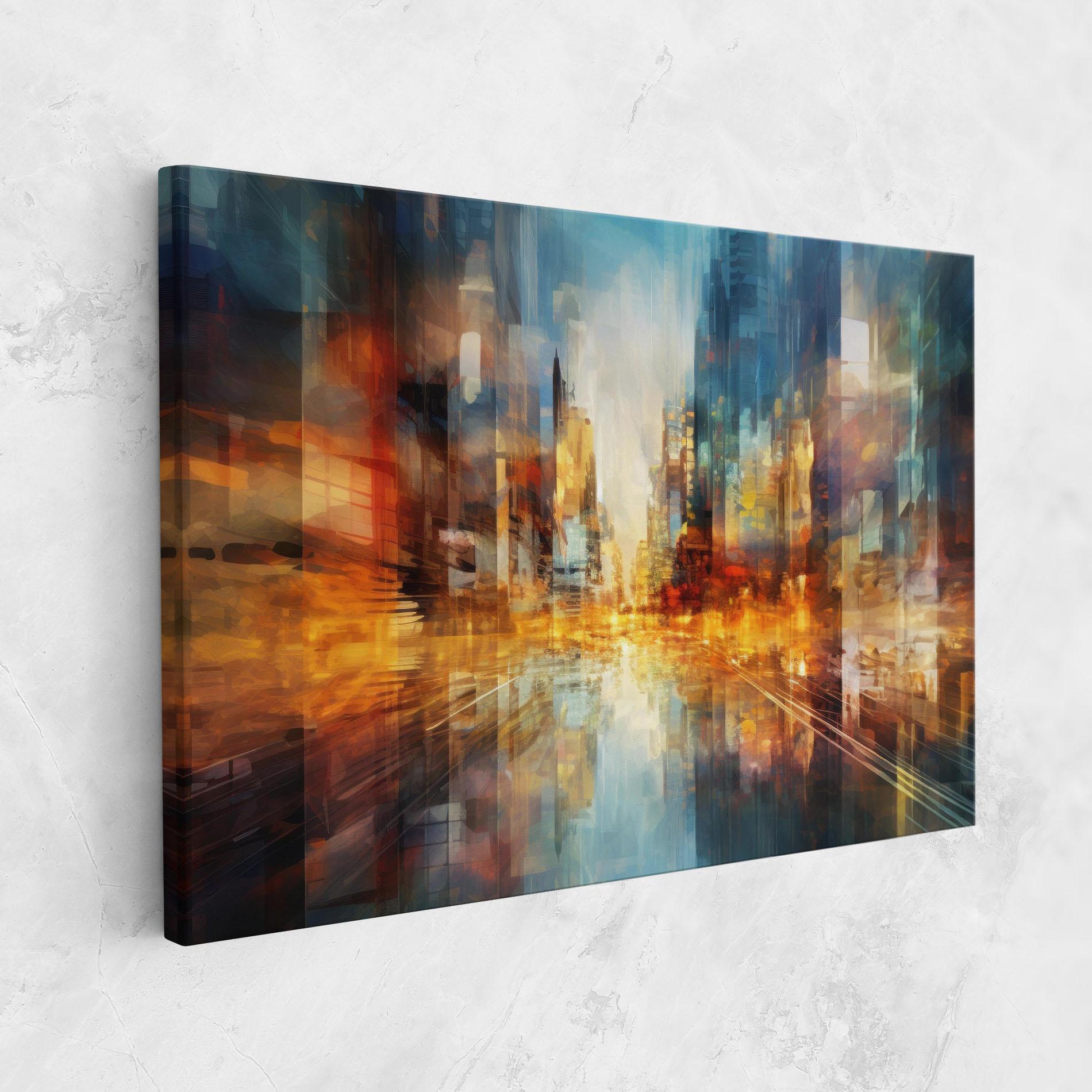 Tablou Canvas Orange Lights City mockup 1