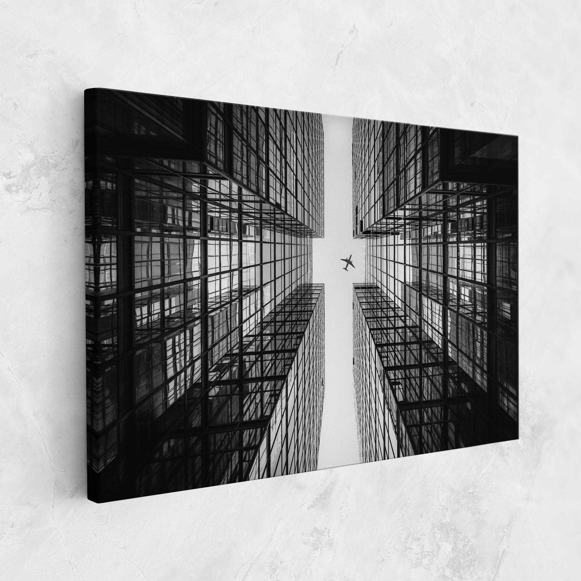 Tablou Canvas Plane Grey Building mockup 1